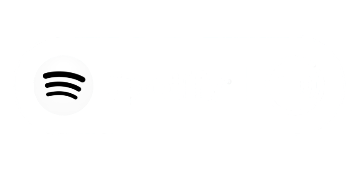 Black and white logo with Spotify icon, the word 'Spotify' in the center, and a speaker icon on the right, enclosed in a rounded rectangular border.