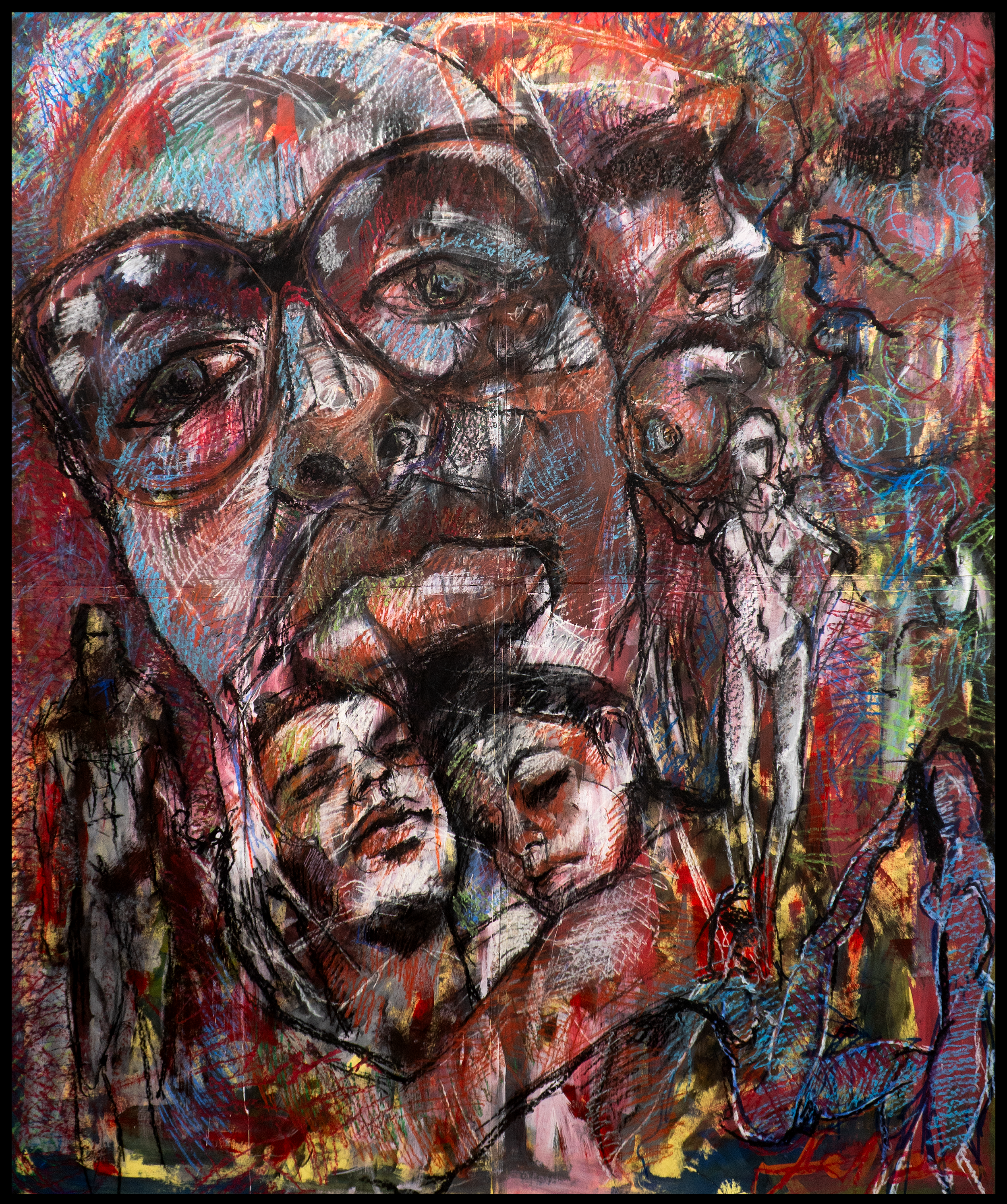   ABSTRACT_04 (Lover Story)  2009 Oil Pastel on Coloured Hard Paper 2100×2100mm 