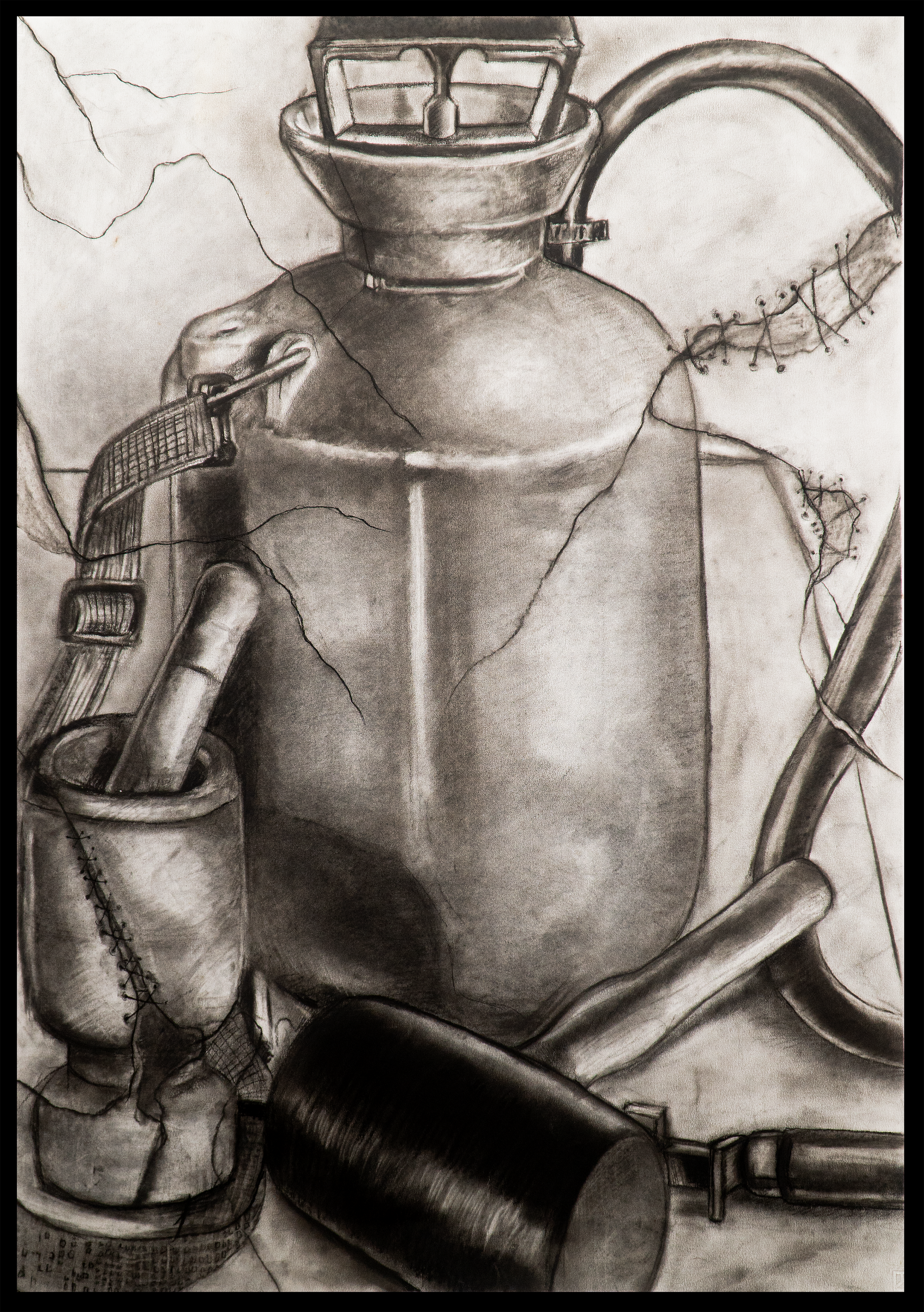   Fixed Still Life   2008  Charcoal on Fabriano Paper 2000×2000mm 
