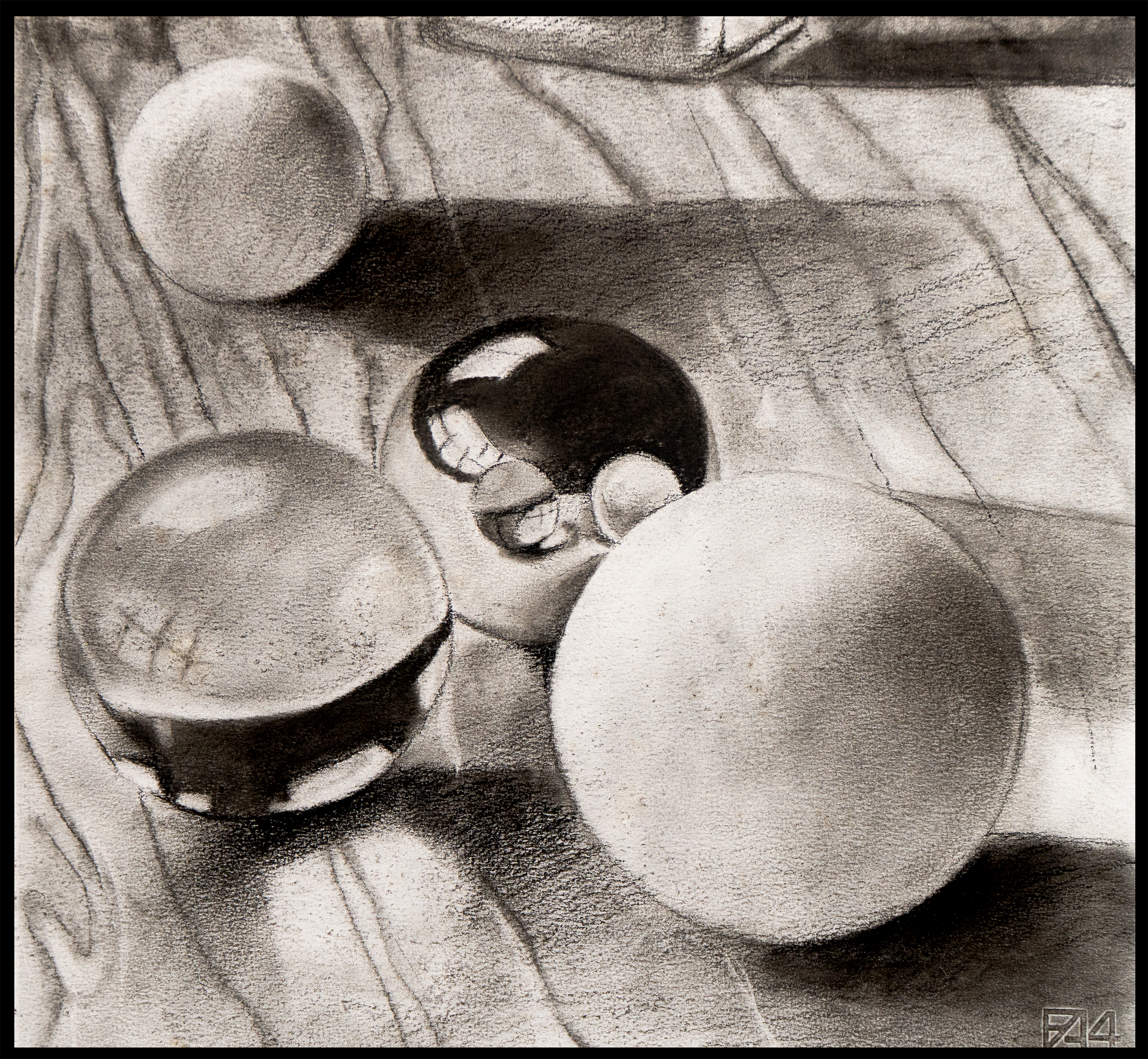   Spheres   2008  Charcoal on Fabriano Paper 2000×2000mm 