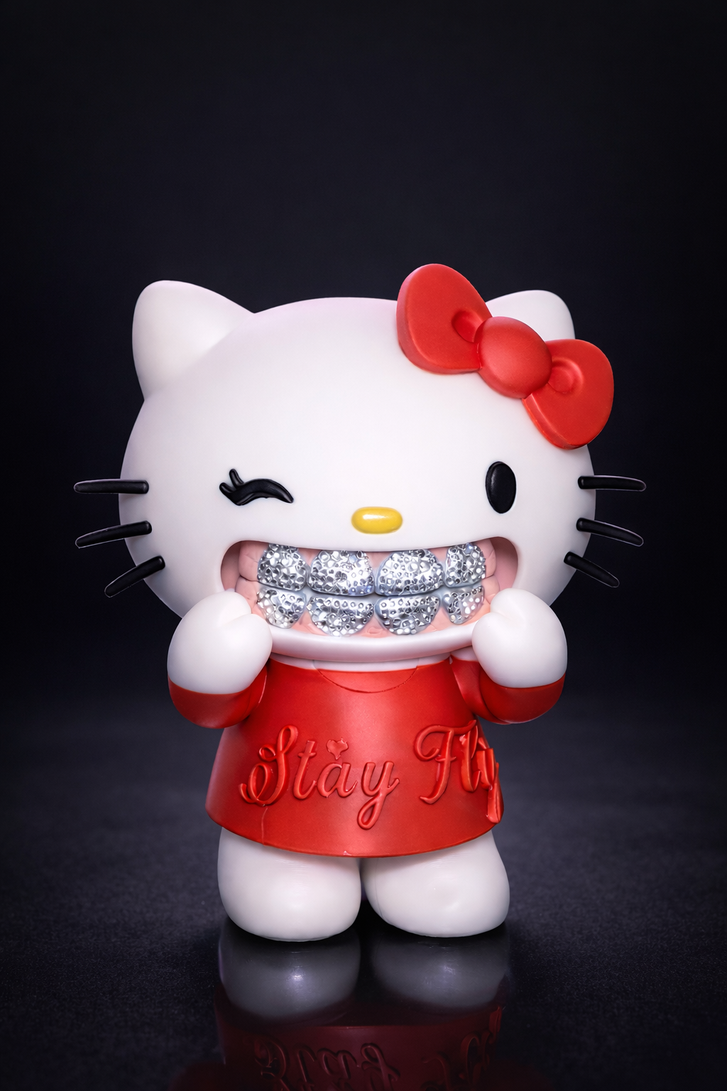 Hello Kitty With Grillz - Hand-Finished Art Collectible