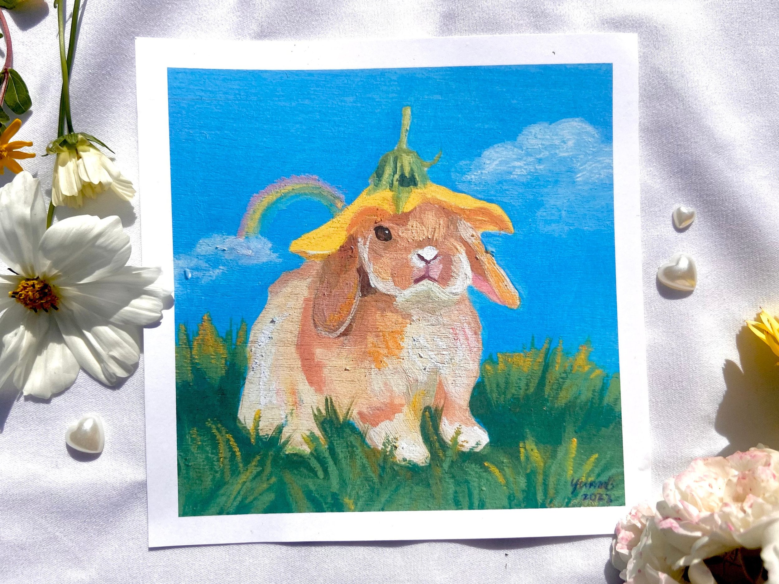 Flower Bunny Art Print