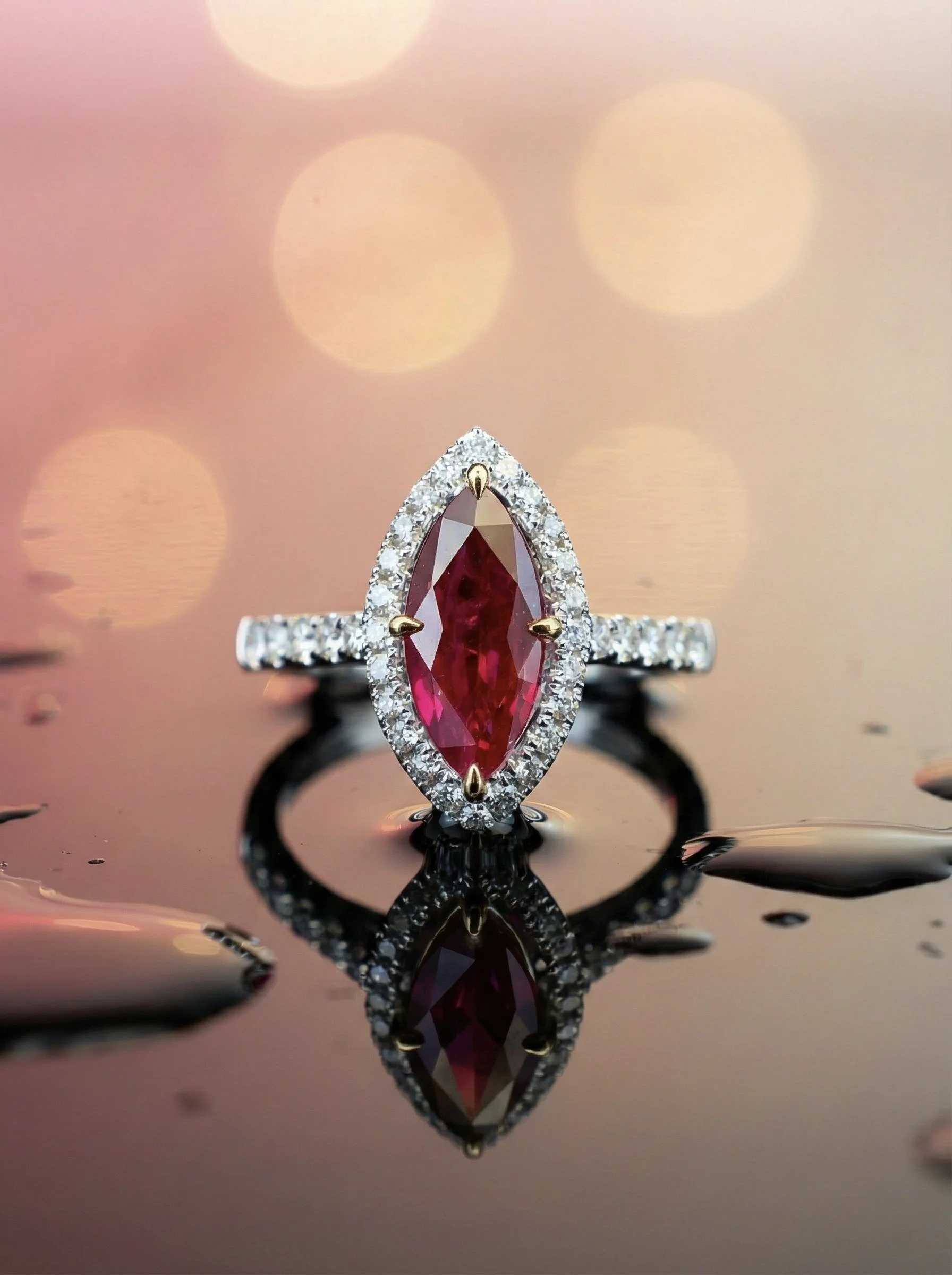 2.02ct Burmese Pigeon’s Blood Marquise shape Ruby Ring