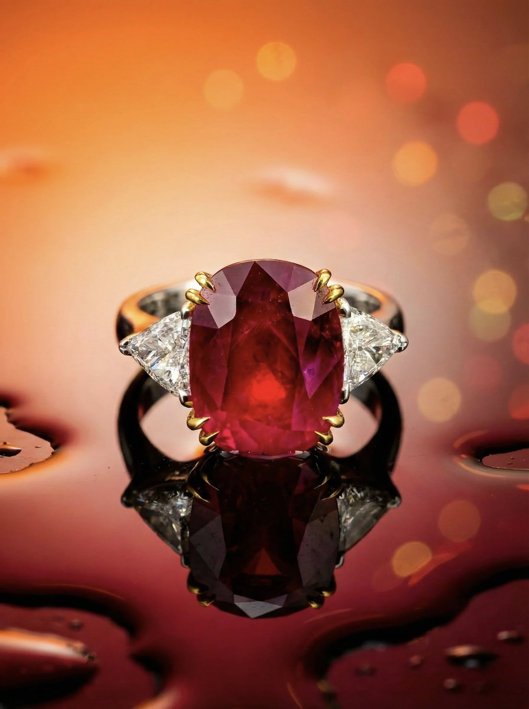 7.18ct Burmese Red Ruby Ring