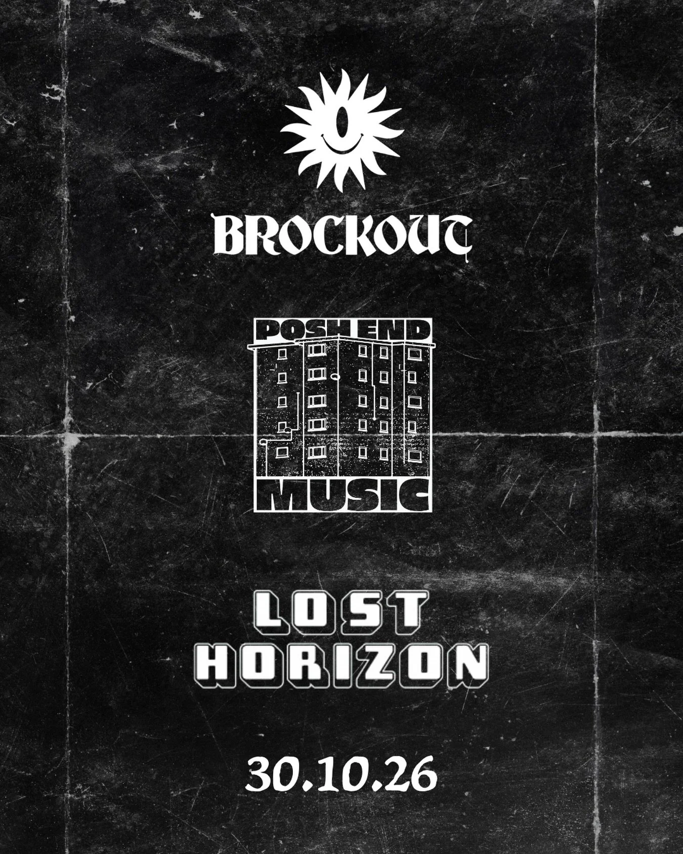 🌞🏢 BRISTOL incoming&hellip;.

@brockoutmusic x @poshendmusic 

Devon and Clydeside collide on a Samhain techno voyage to the M32 shadowlands 🧙&zwj;♂️🦇

@losthorizonhq 

🌚 30.10.26

Lineup drop + tickets online this Friday 8am 🖤