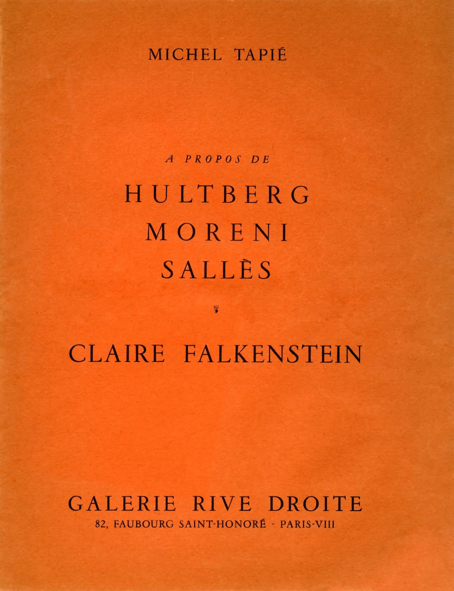 Cover of the book A propos de Hultberg, Moreni, Sallès | Claire Falkenstein