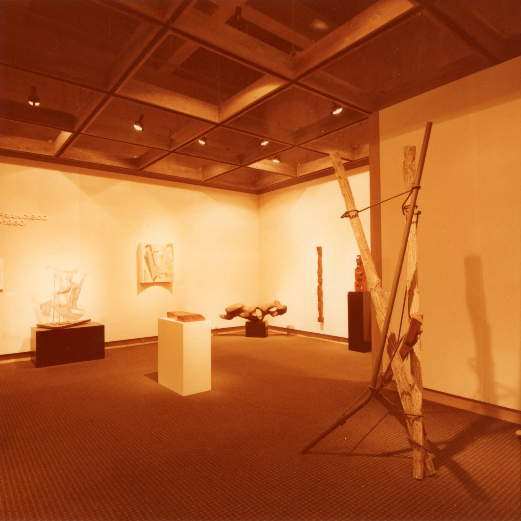  Installation view of  Claire Falkenstein in San Francisco, Paris, Los Angeles, and Now  at the Palm Springs Desert Museum, 1980. Courtesy of the Palm Springs Art Museum 