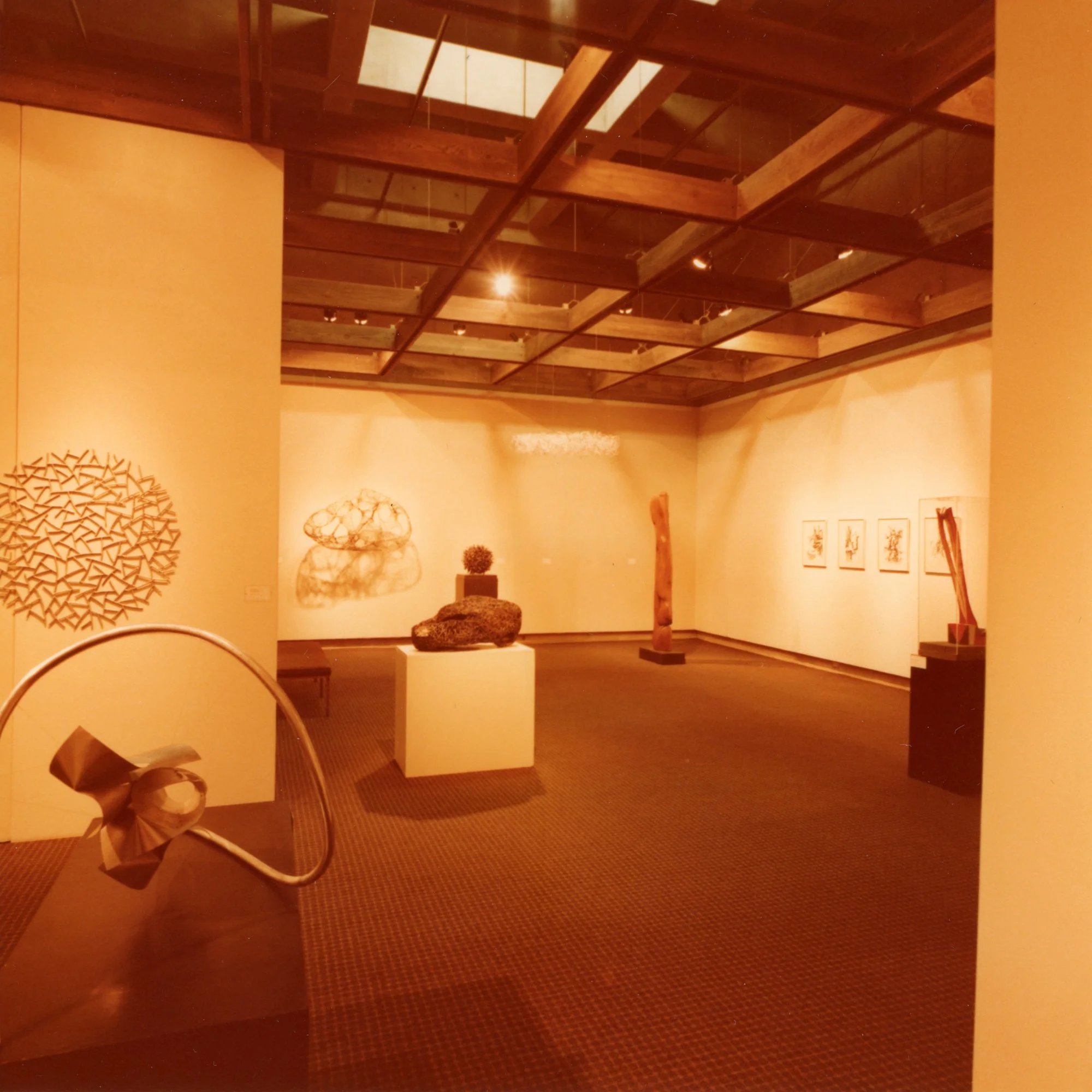  Installation view of  Claire Falkenstein in San Francisco, Paris, Los Angeles, and Now  at the Palm Springs Desert Museum, 1980. Courtesy of the Palm Springs Art Museum 