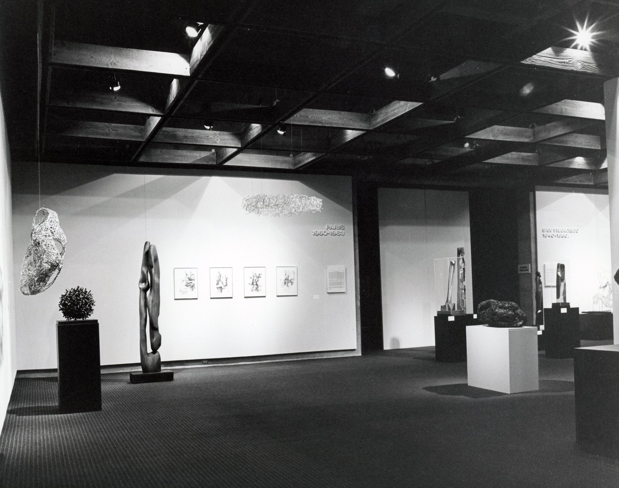  Installation view of  Claire Falkenstein in San Francisco, Paris, Los Angeles, and Now  at the Palm Springs Desert Museum, 1980. Courtesy of the Palm Springs Art Museum 