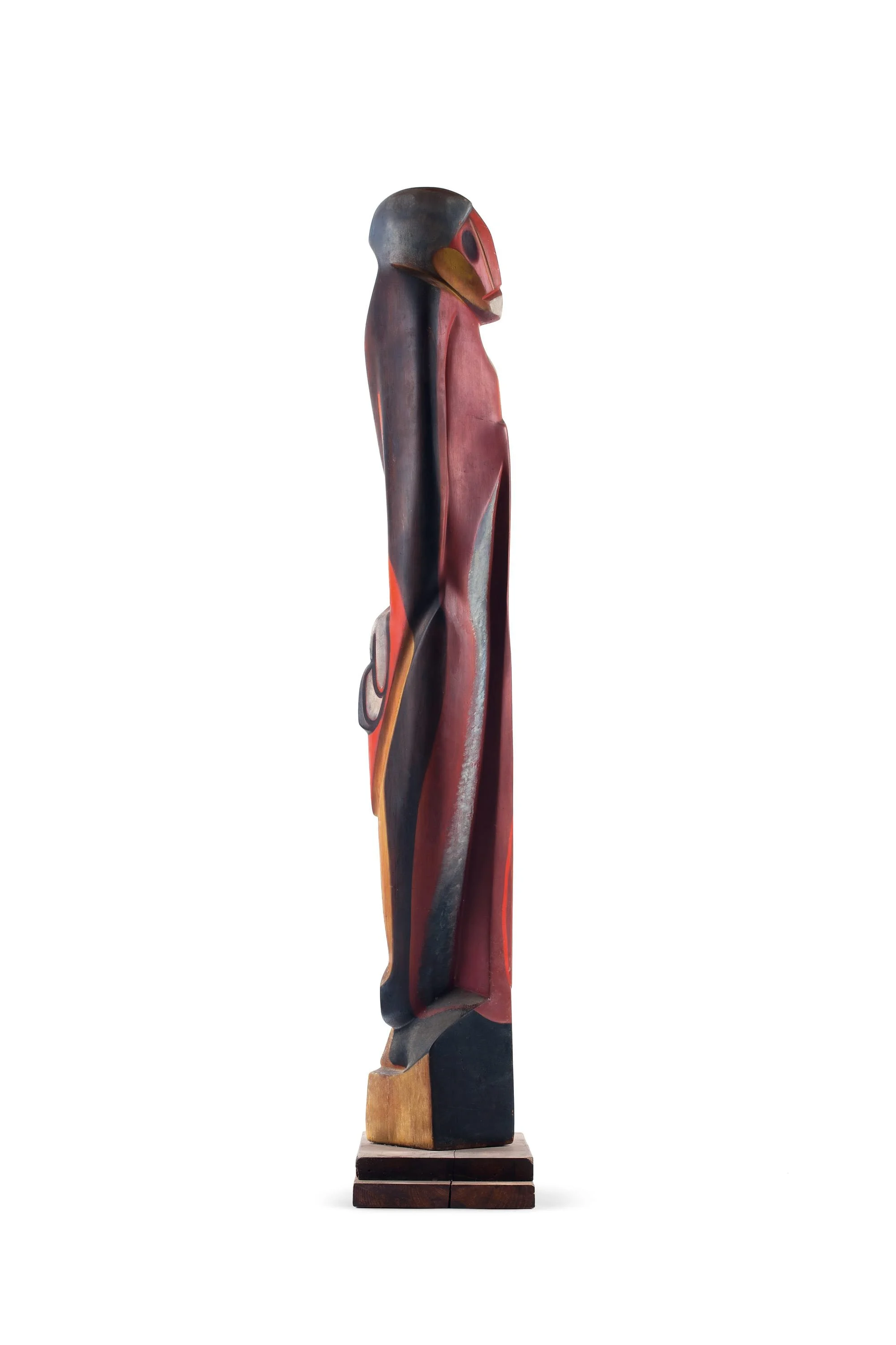  Vigilante Victim II , 1940 . Carved and painted redwood, 66 × 24 × 12 in. (167.6 × 61 × 30.5 cm) 