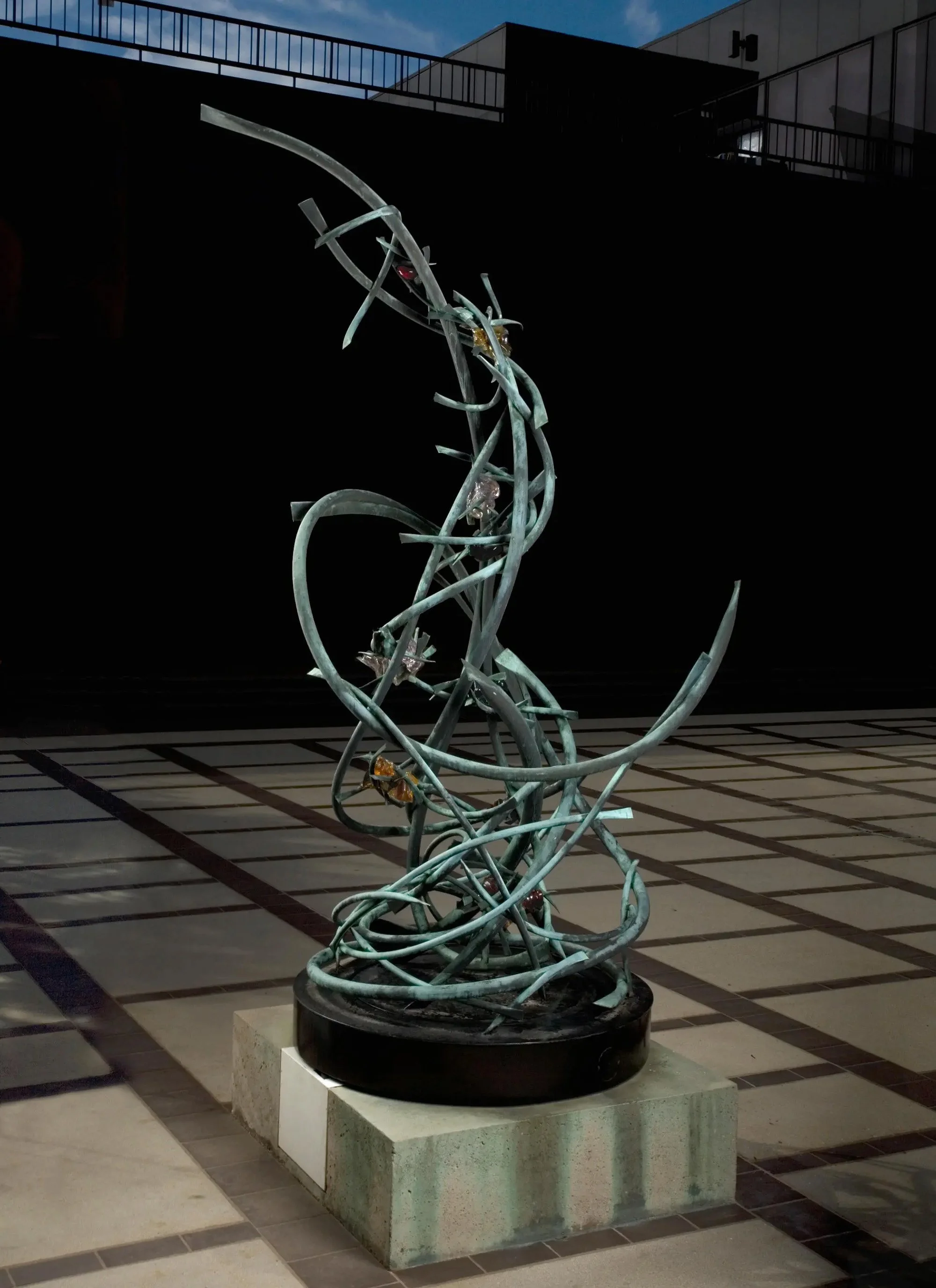 Claire Falkenstein's  DNA Molecule  at the Hyland Laboratories, Costa Mesa, California, 1970–71

