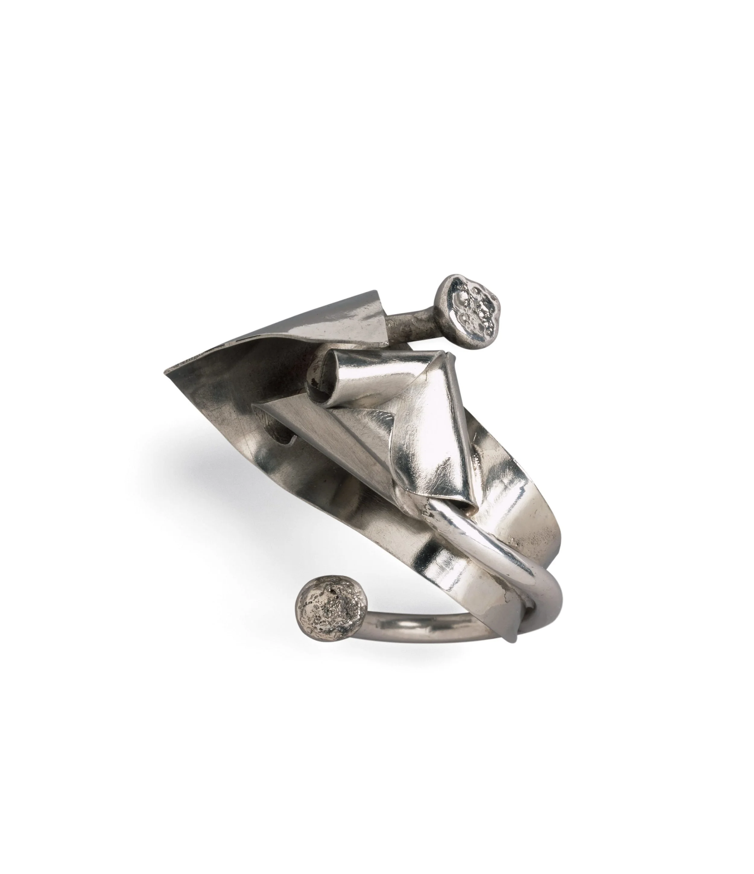  Ring , c. 1960s . Silver and nickel, 2 × 1 × 1 in. (5.1 × 2.5 × 2.5 cm)  