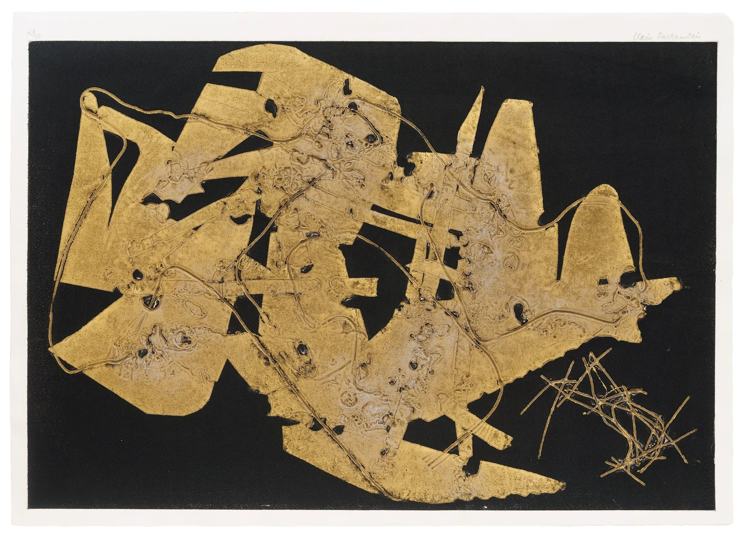  Untitled (From the portfolio Struttura Grafica) , 1963 . Relief print on Fabriano Rosaspina paper, 19 3/4 × 27 1/2 in. (50.2 × 69.8 cm). Produced by Giorgio Upiglio, Edizioni D'Arte Grafica Uno, Milan 