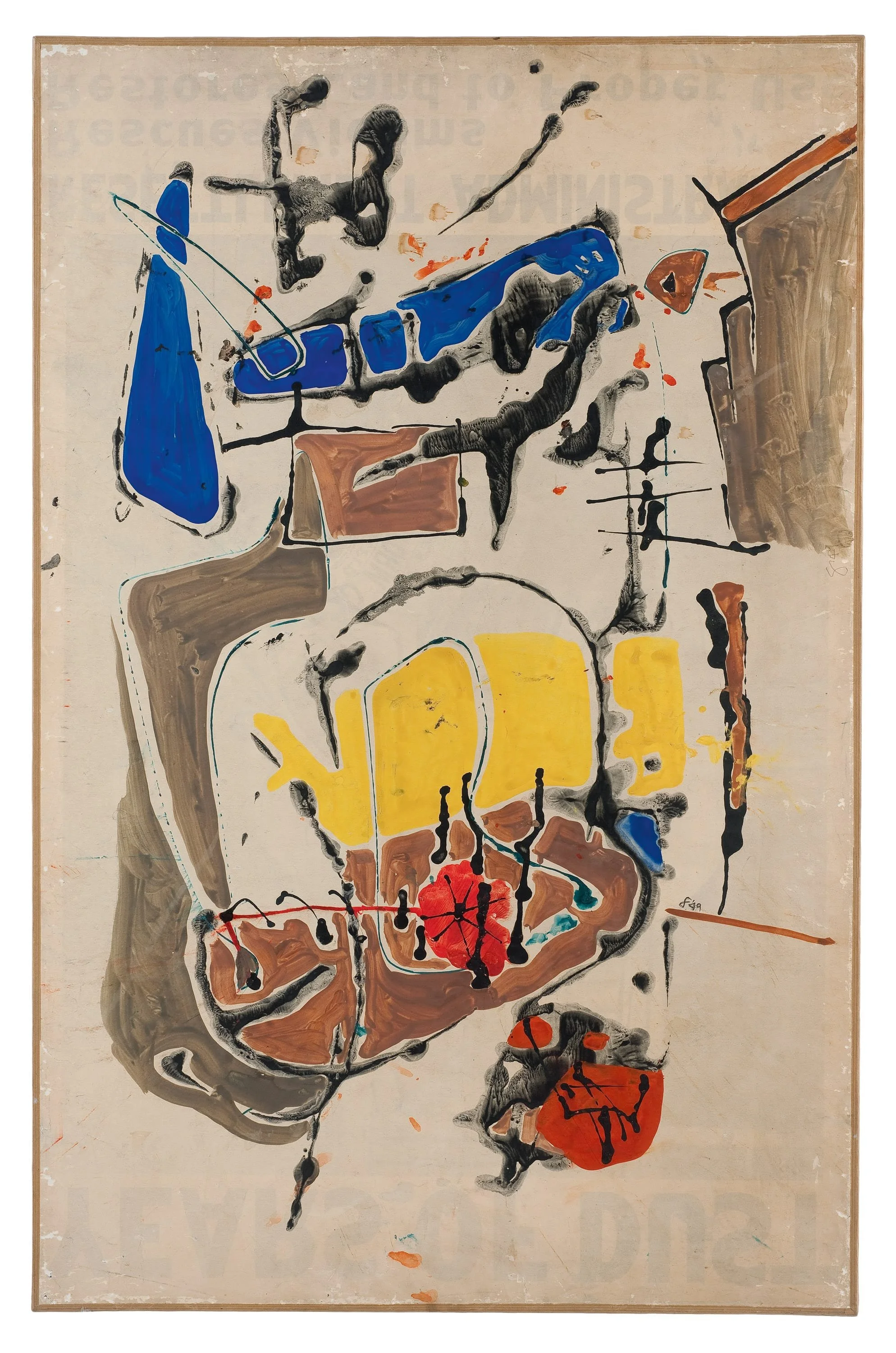  Barcelona #2 , 1949 . Gouache on paper on canvas, 39 × 25 in. (99.1 × 63.5 cm) 