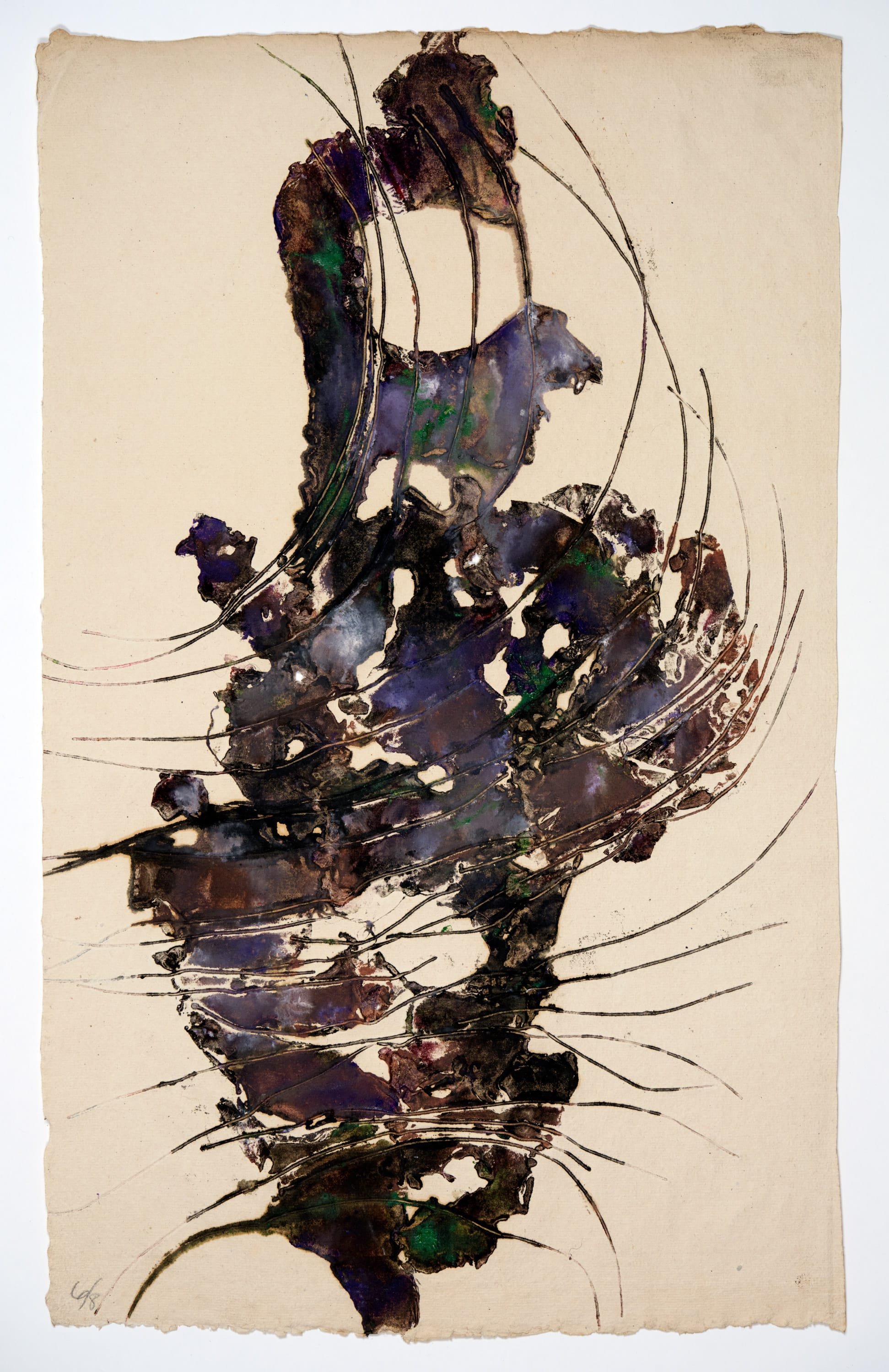  Untitled (Object Gravure) , 1953 . Collagraph on handmade paper, 22 × 13 3/8 in. (55.9 × 34 cm). Photo by Elon Schoenholz Photography 