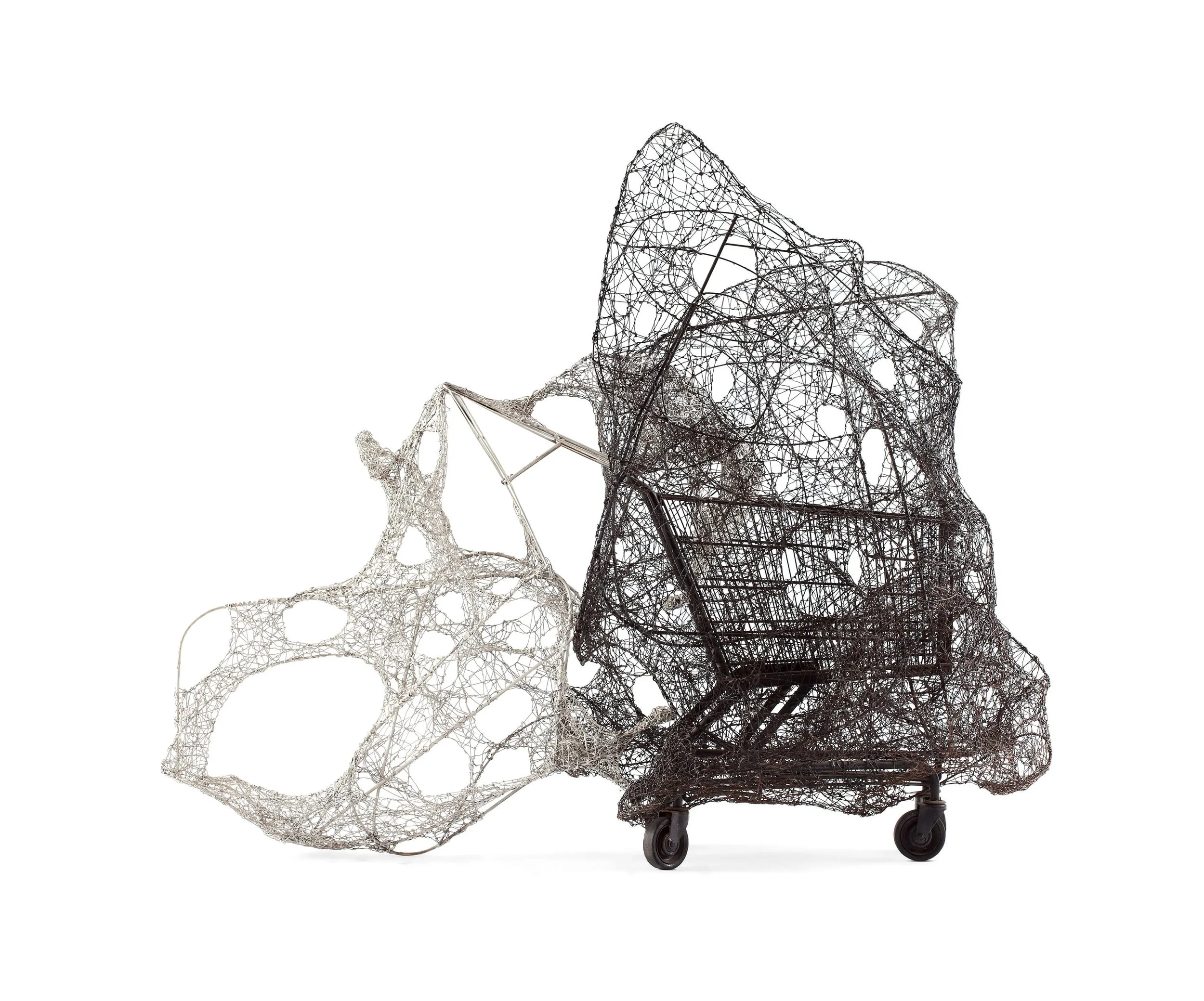  Predator , 1963–64 . Shopping cart with steel wire and brazed enamel paint, 69 1/2 × 87 × 34 1/2 in. (176.5 × 221 × 87.6 cm) 