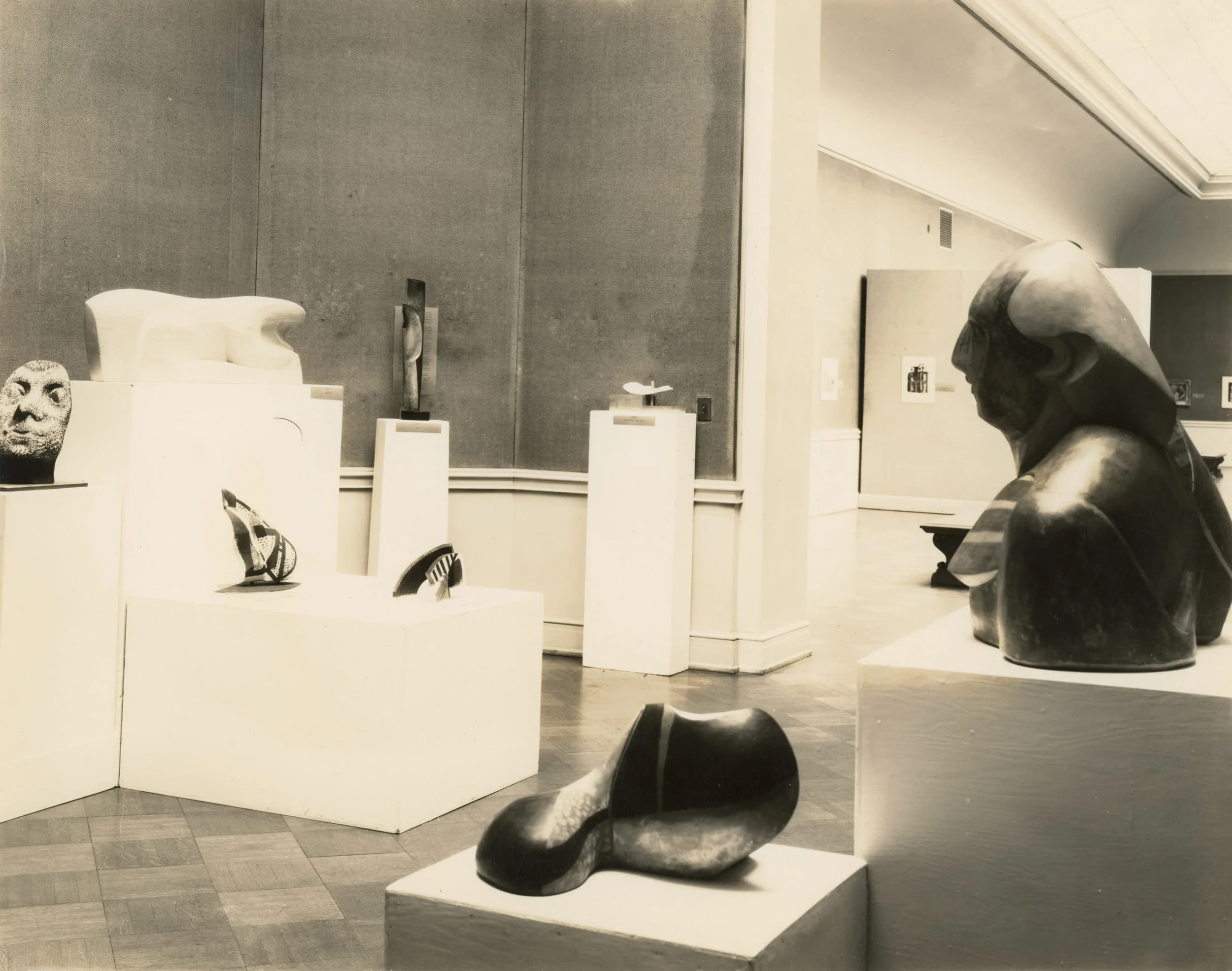 Installation view of  Paintings and Sculpture by Claire Falkenstein,  San Francisco Museum of Art, California, 1941