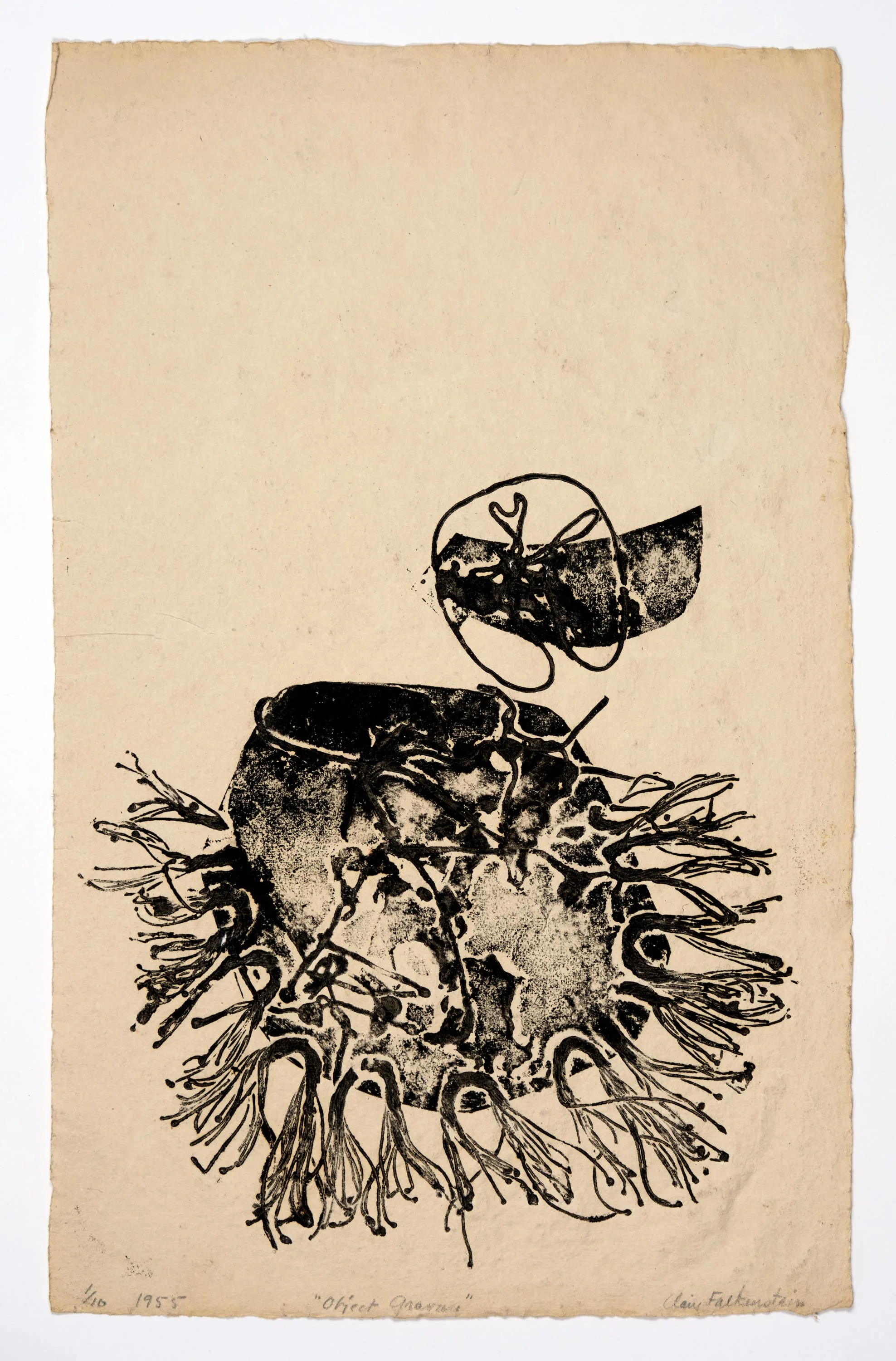  Object Gravure , 1955 . Collagraph on handmade paper, 18 1/2 × 11 5/8 in. (47 × 29.5 cm). Photo by Elon Schoenholz Photography 