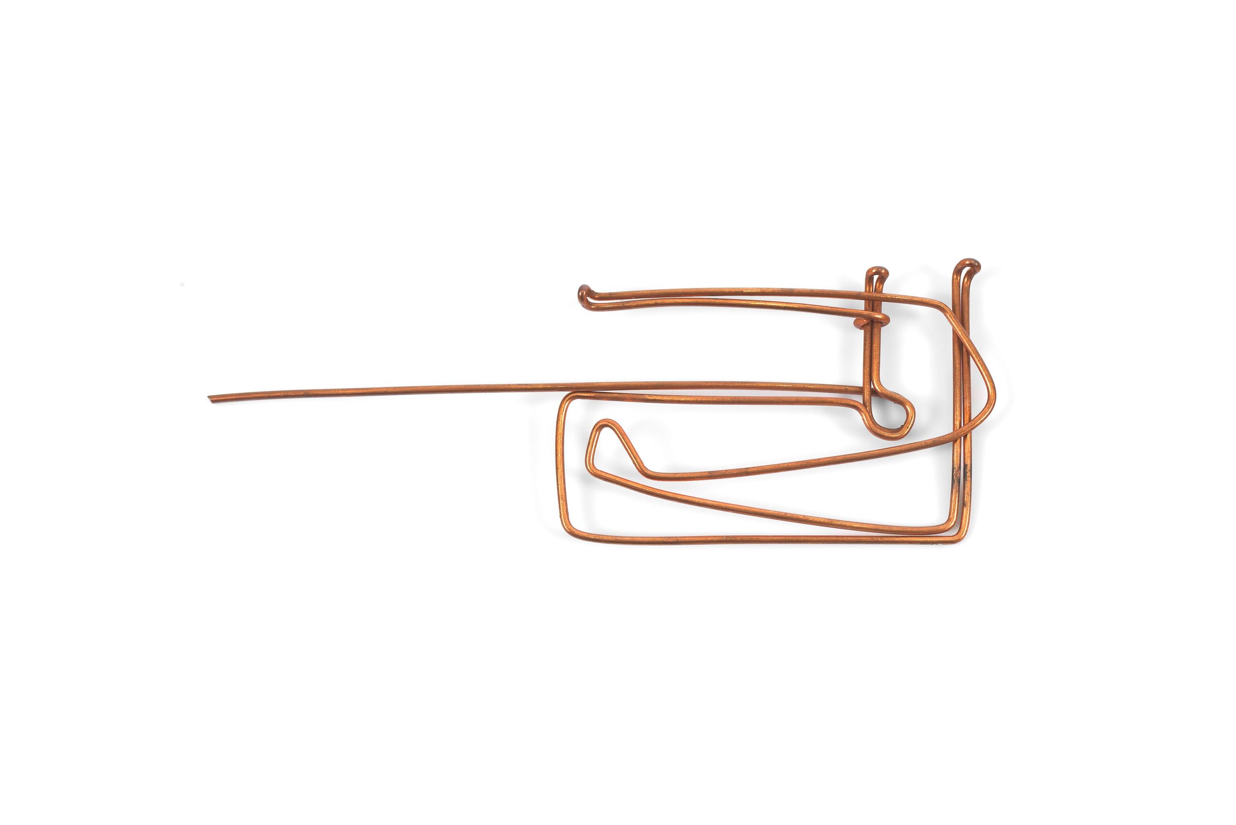  Brooch , c. 1960s . Copper, 1 1/2 × 4 1/2 × 1/4 in. (3.8 × 11.4 × 0.6 cm) 