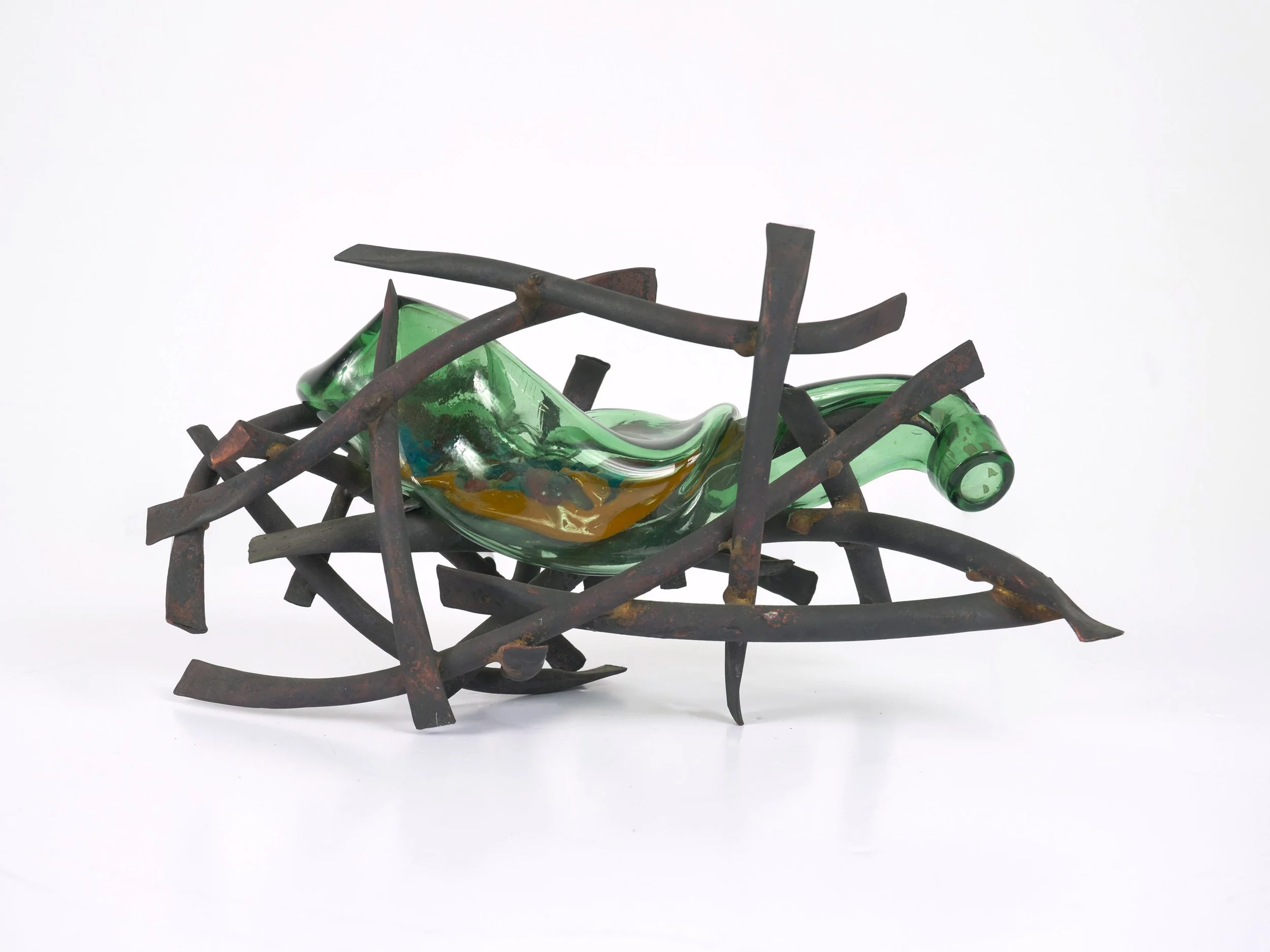  Untitled (Fusion) , c. 1965 . Copper and glass, 9 1/4 × 16 3/4 × 8 1/4 in. (23.5 × 42.5 × 21 cm) 