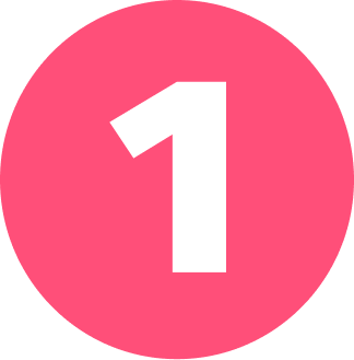 Pink circle with a white number one in the center.