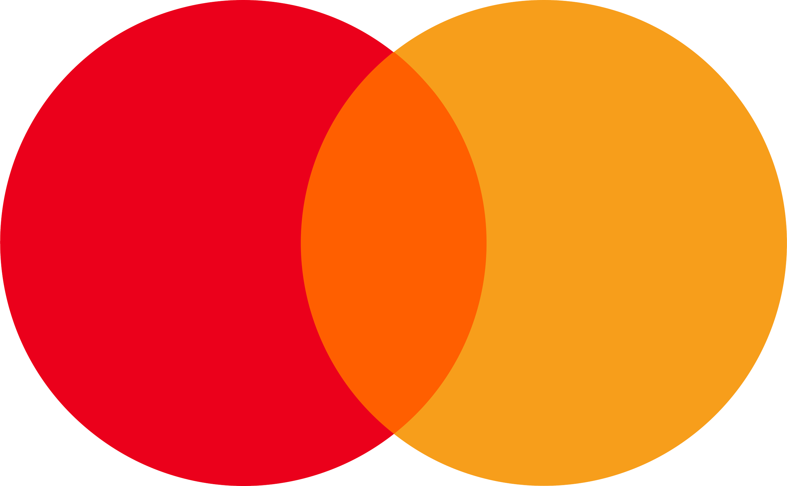 A Venn diagram with two overlapping circles, one red and one orange, creating a common overlapping area.