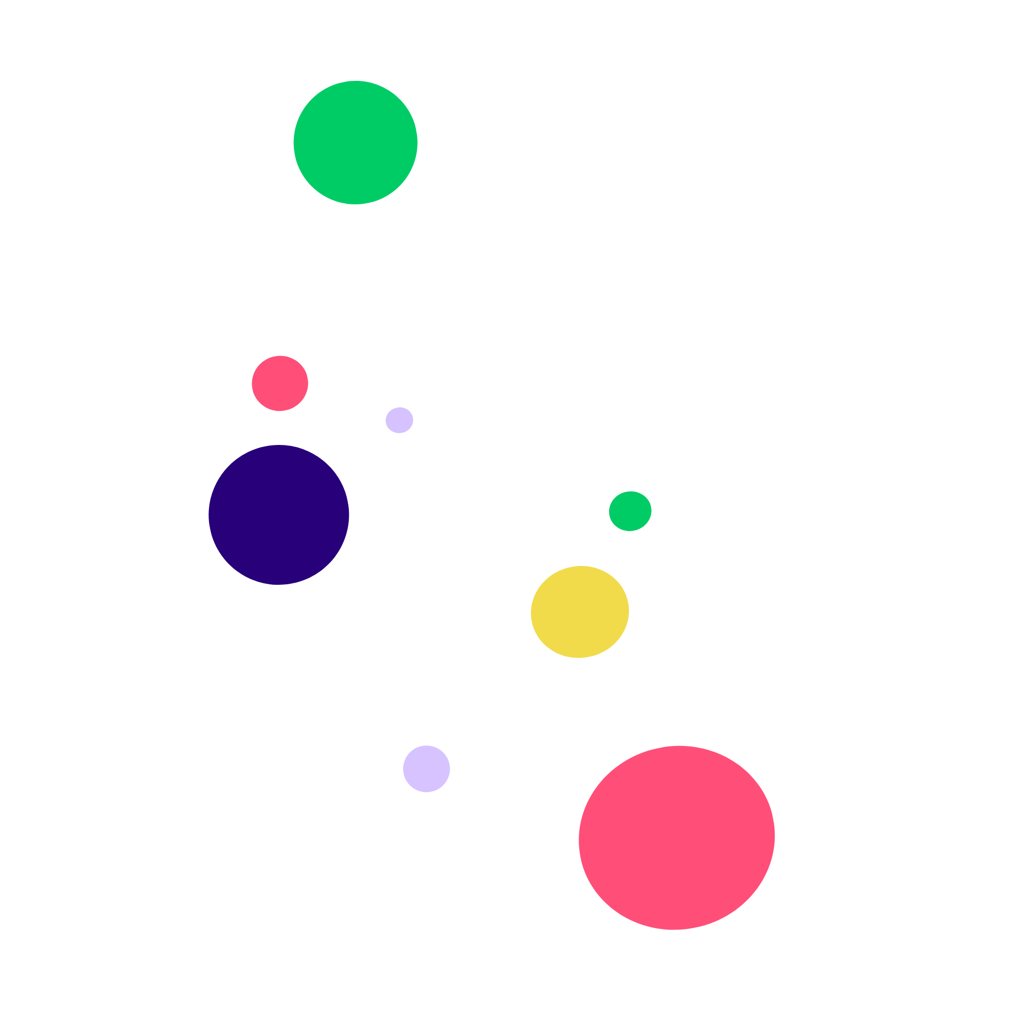 Colored bubbles of various sizes and colors, including green, pink, purple, and yellow, floating against a black background.