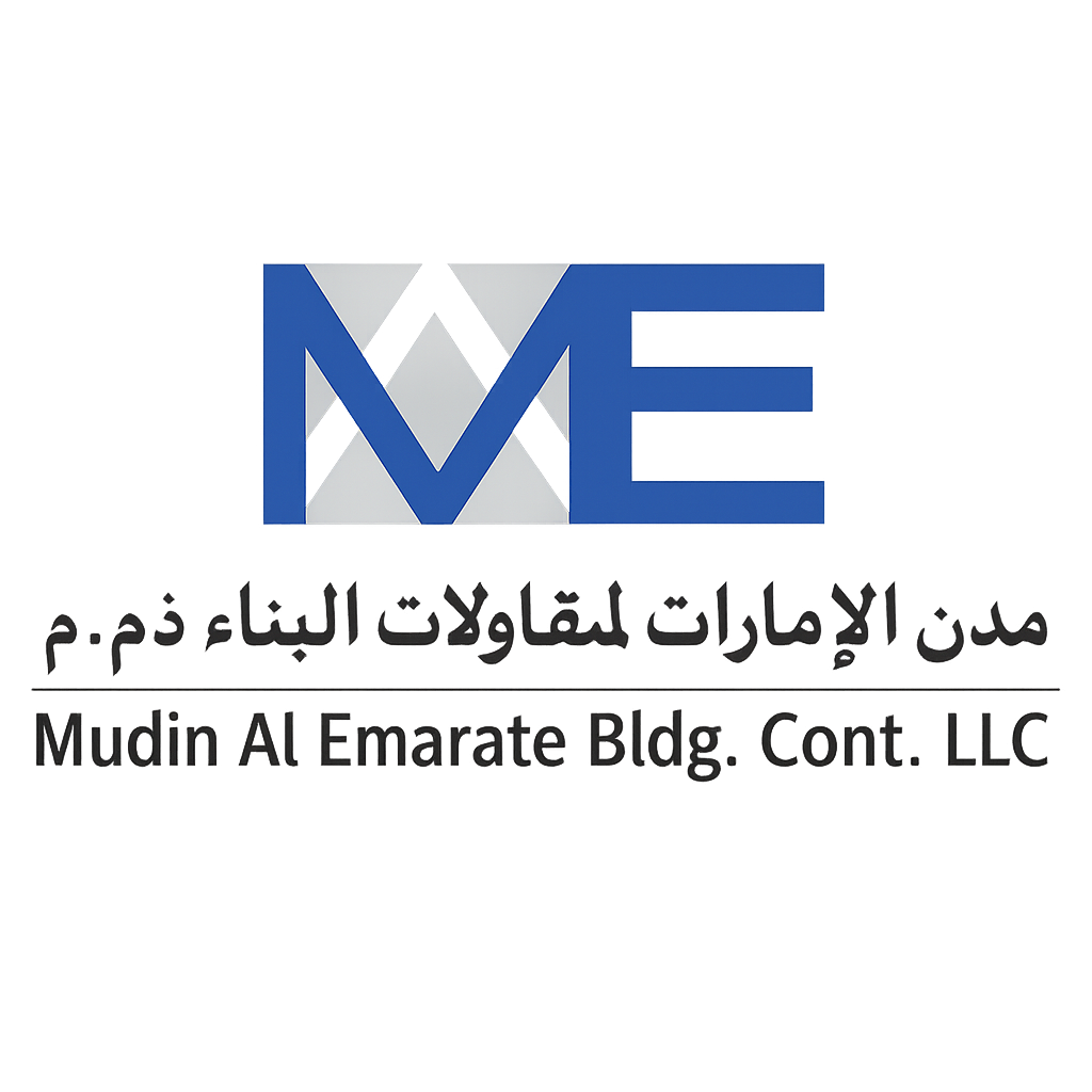 Logo of Mudon Al Marate Building Cont. LLC with Arabic and English text