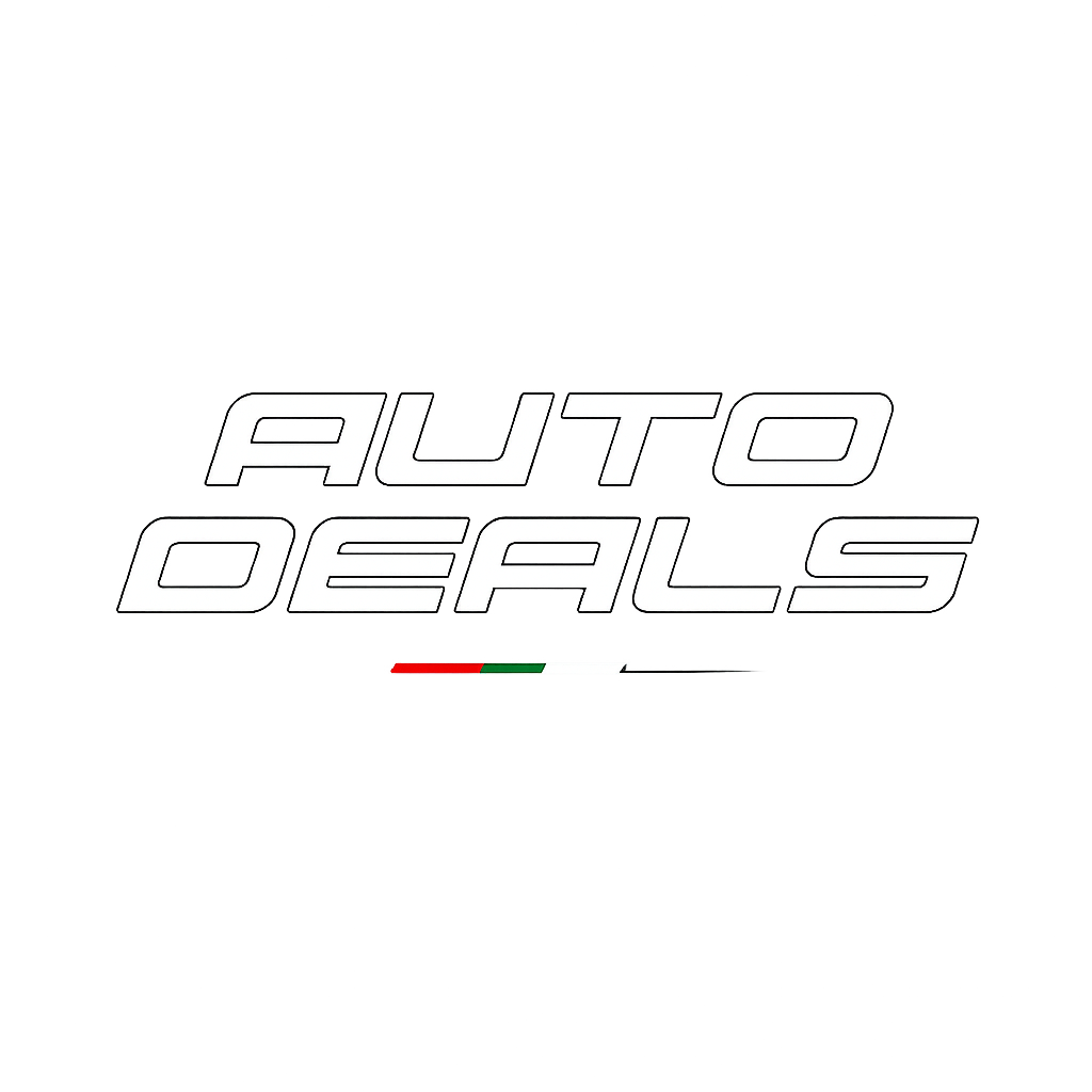 Logo for Auto Deals with stylized text and an Italian flag at the bottom.