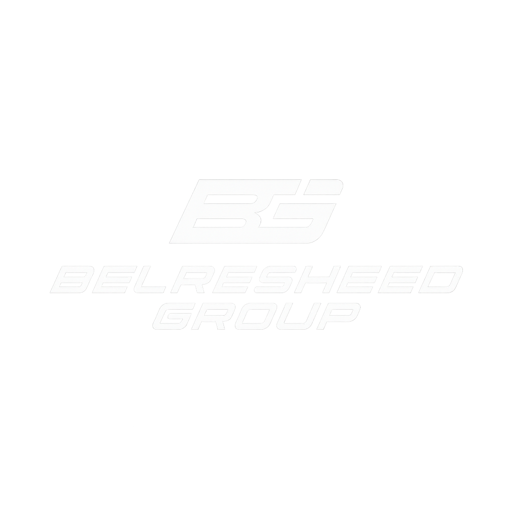 Black background with white text and logo, reading 'BS Belreshed Group'.