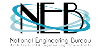 Logo of the National Engineering Bureau with abstract swoosh design