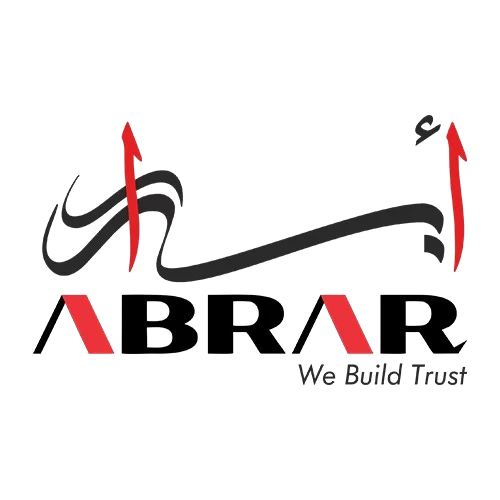 Logo for a construction company featuring stylized black and red text with the phrase 'We Build Trust'.