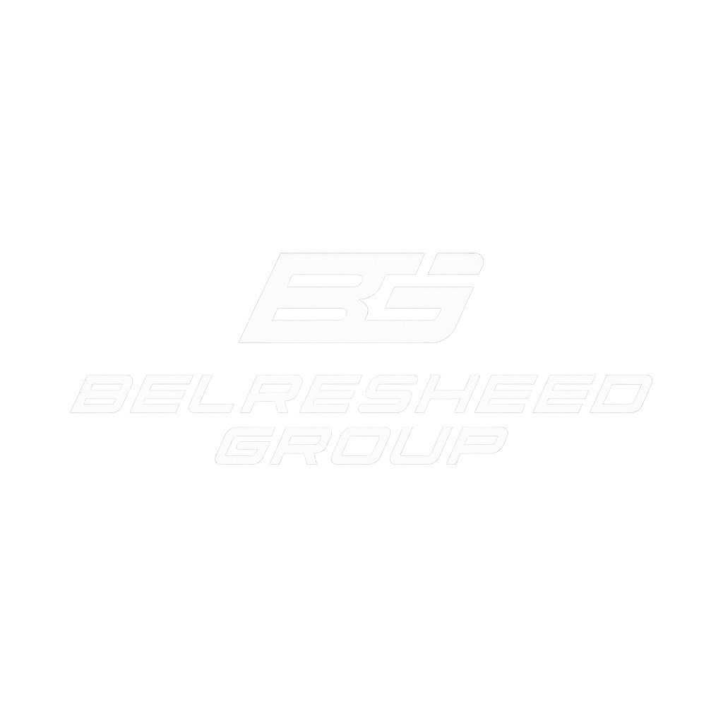 Black background with white logo text reading 'B5' and 'Belresheed Group'.