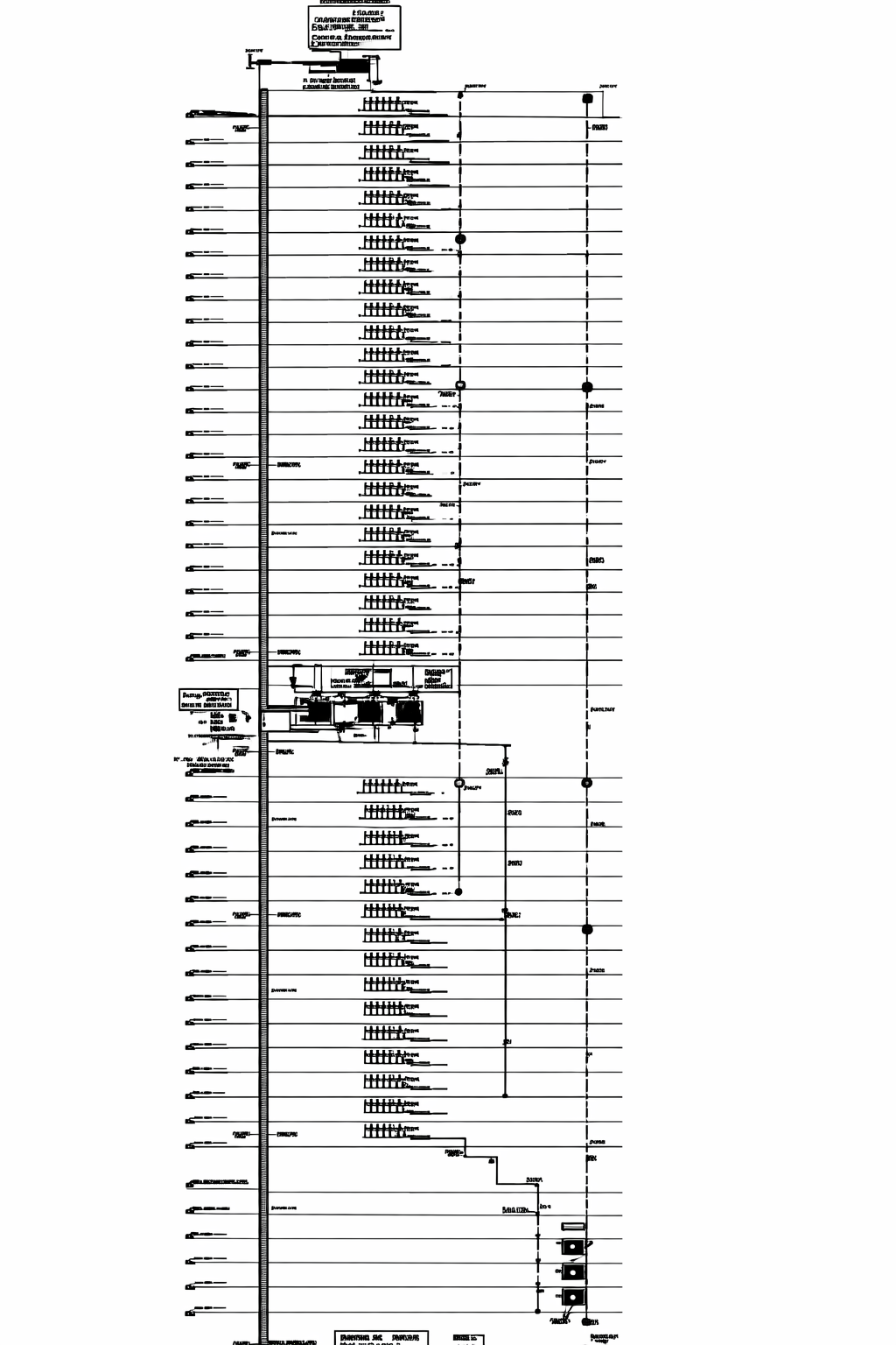 Technical electrical wiring diagram showing connections and components in a building's electrical system.