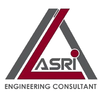 Logo with a large red triangle and gray letters 'ASR' inside, with additional text underneath.