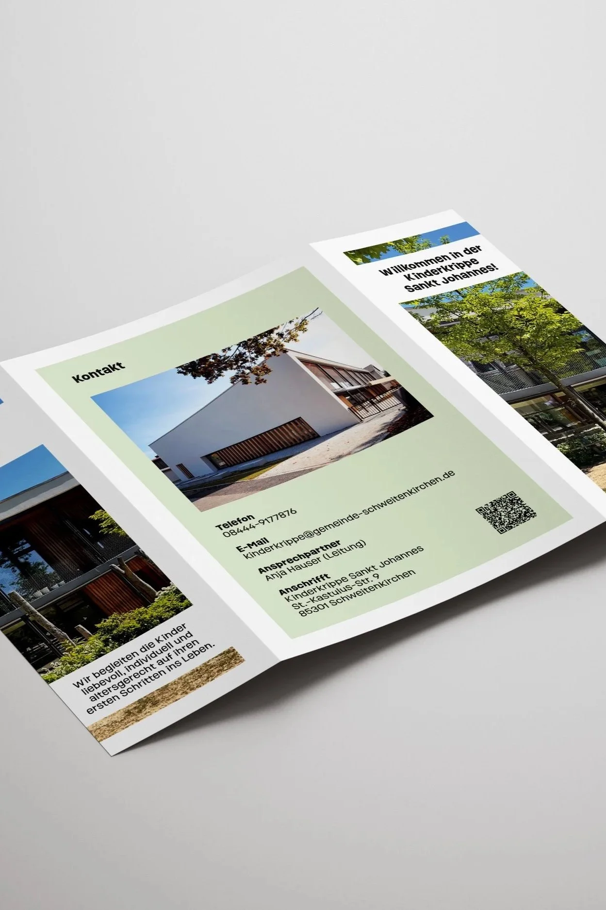 Falzflyer:
Konzept & Layout für Wickel-, Zickzack- oder Fensterfalz;
Farb- & Typografiegestaltung;
Druckfertige Aufbereitung;
Strukturierte Darstellung von Inhalten