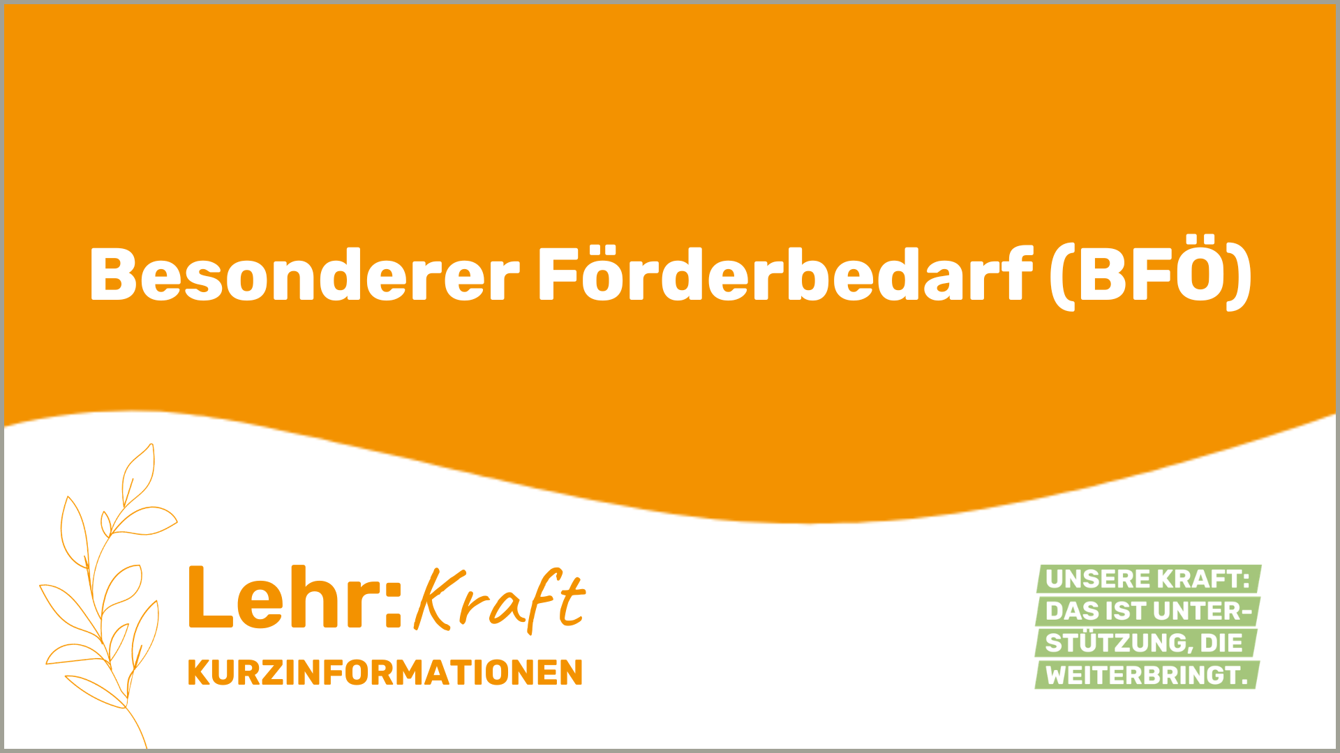 Besonderer Förderbedarf