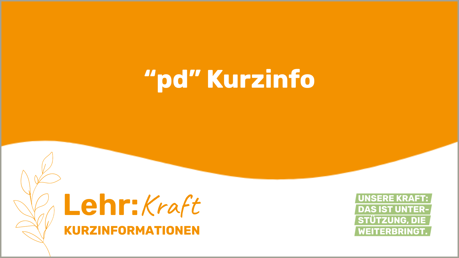 Kurzinformation “pd”