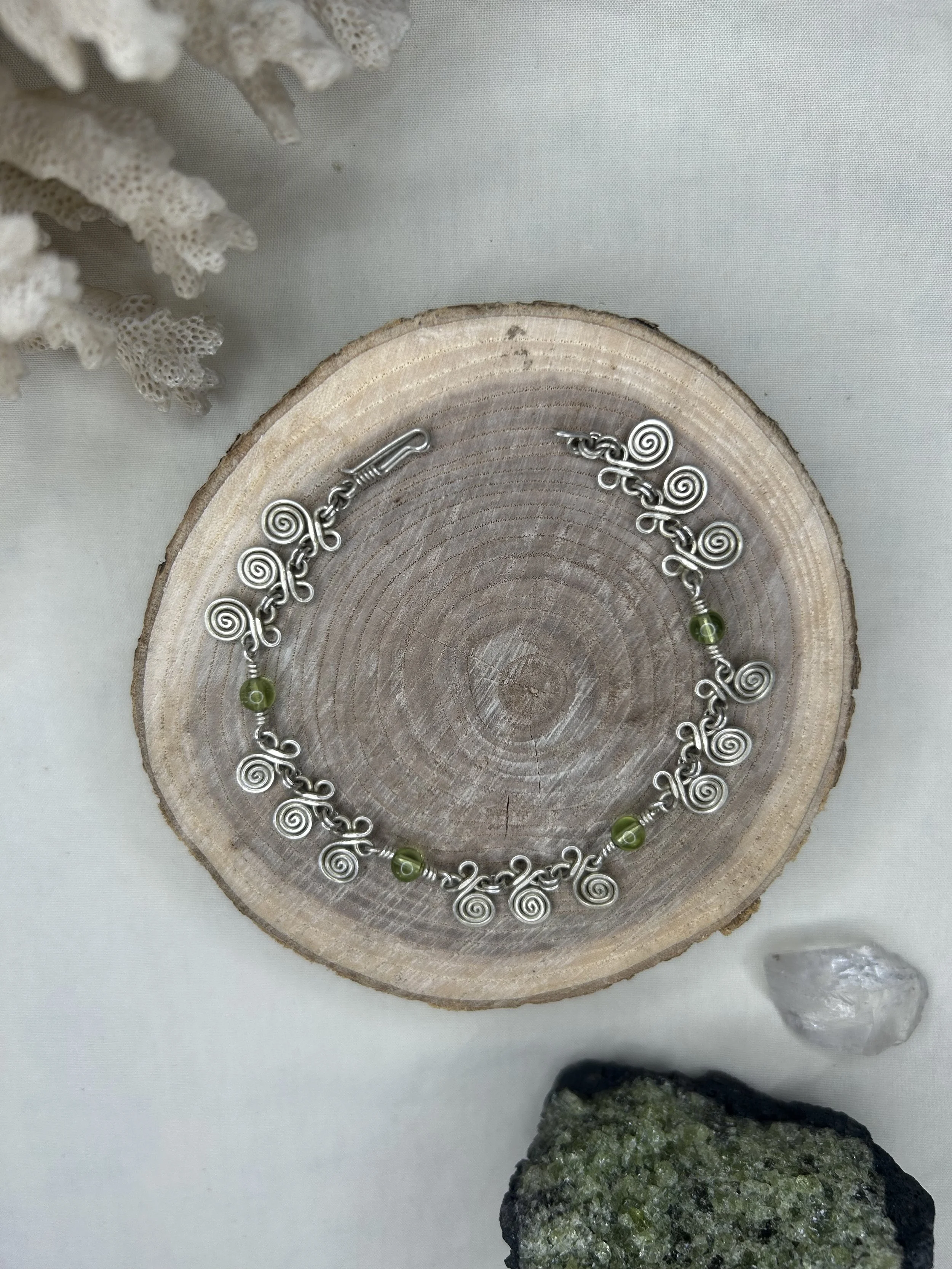 Bracelet en argent 925 et pierres naturelles