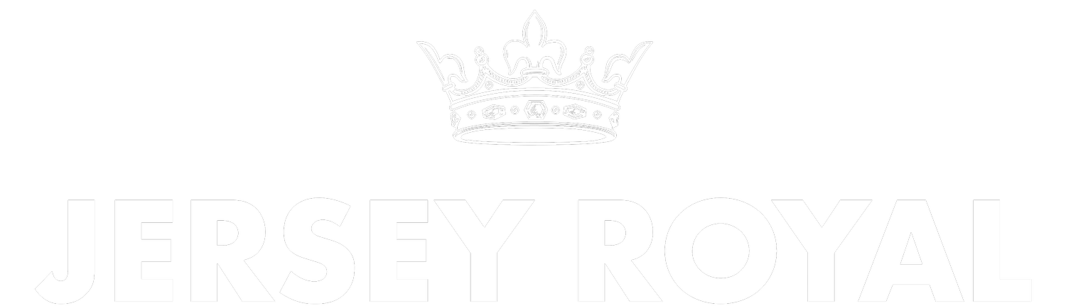 Logo with a crown and the text 'Jersey Royal' underneath.