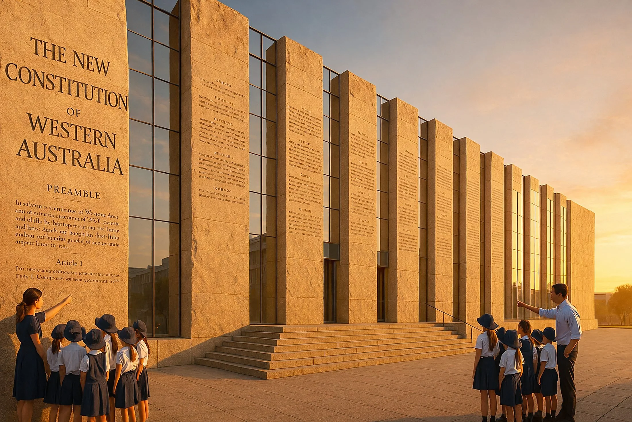 constitution provisions for independent Western Australia, symbolizing foundational governance, integrating all prior chapters into a cohesive document for sovereignty, rights, and self-sufficiency