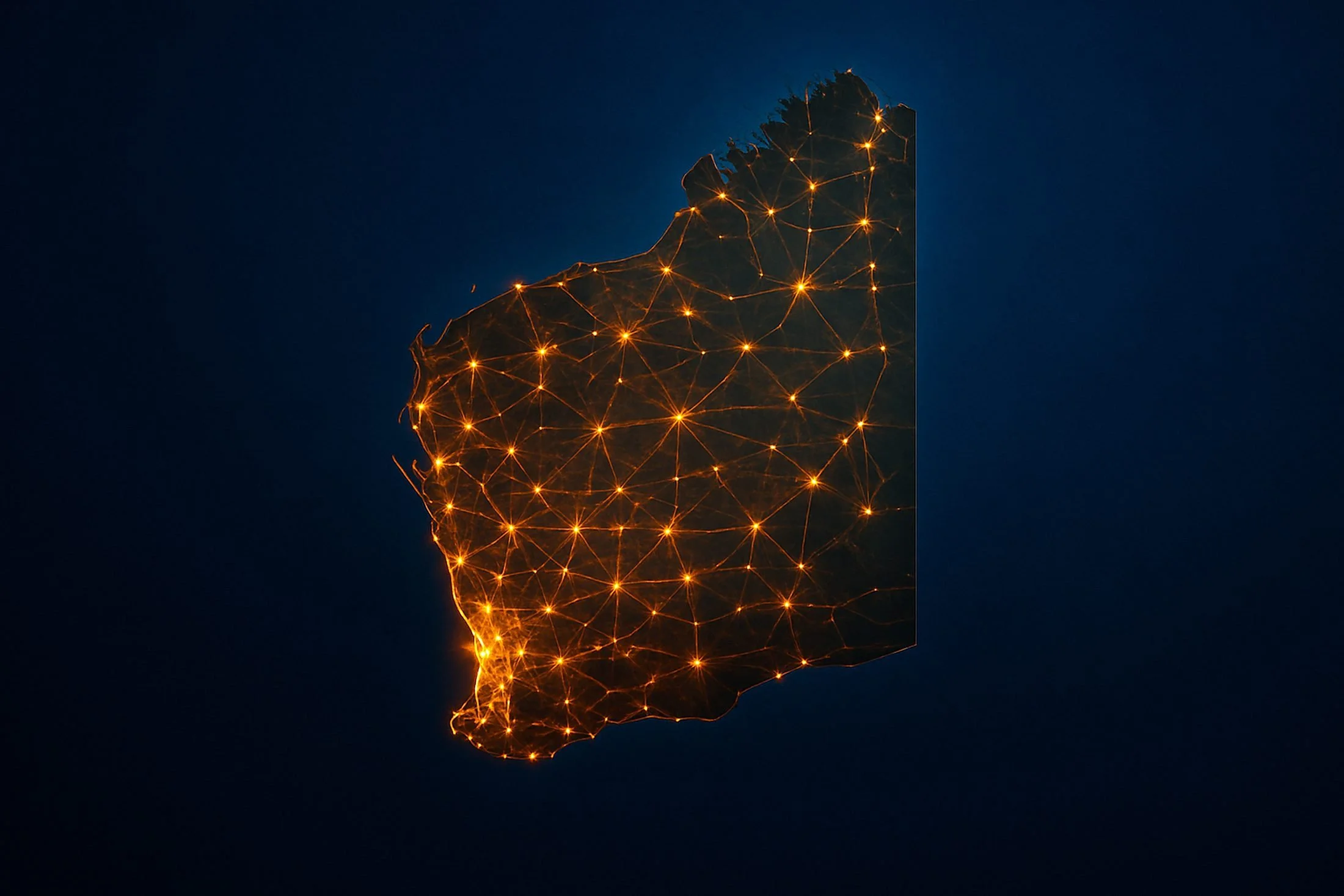 local council empowerment in Western Australia, with symbolism of decentralized authority, highlighting devolution to communities for efficient services like health and education, complementing national oversight