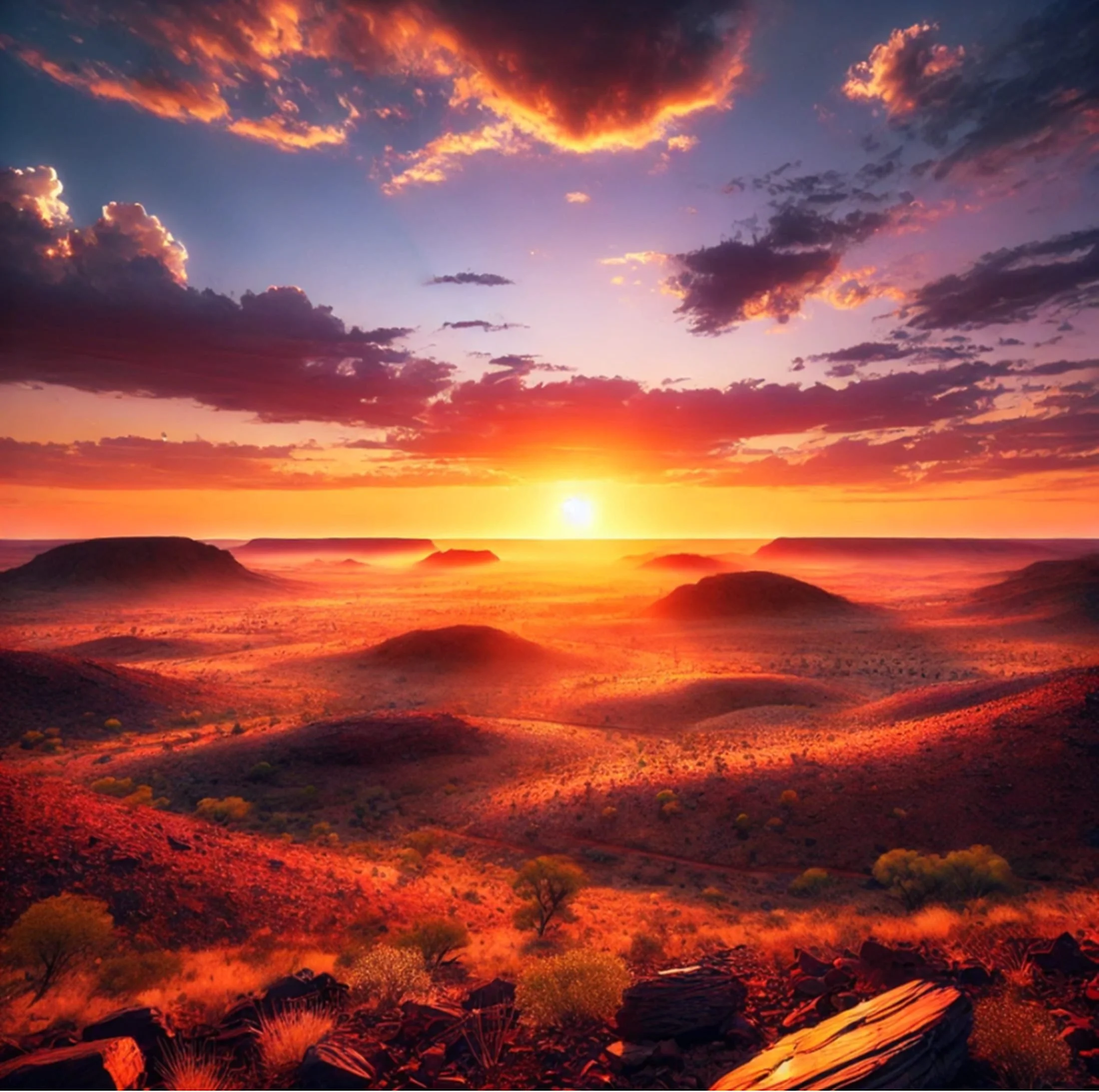 Sunrise illuminating red hills of Western Australia, evoking the dawn of sovereignty as the chapter introduces the vision for an independent Western Australia with self-reliant communities and untapped potential