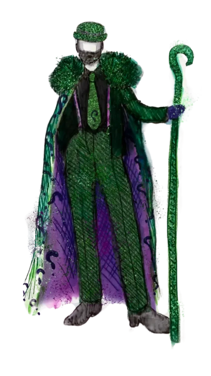 Concept sketch of a wizard costume designed for an immersive event