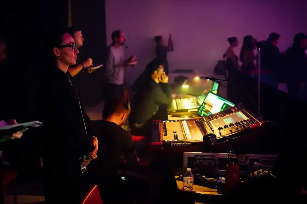 R Creative production team directing a show from behind the scenes