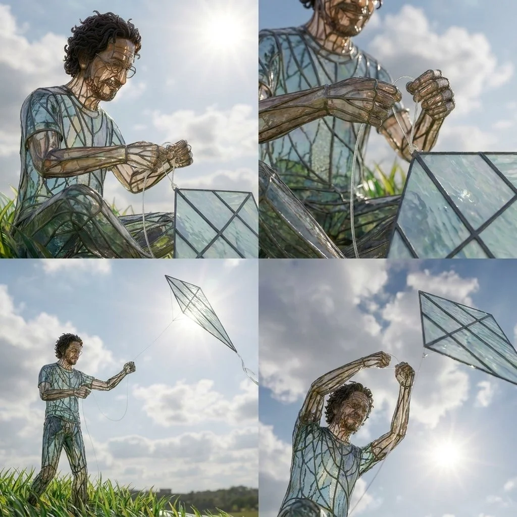 Personaje en vidrio con iA.