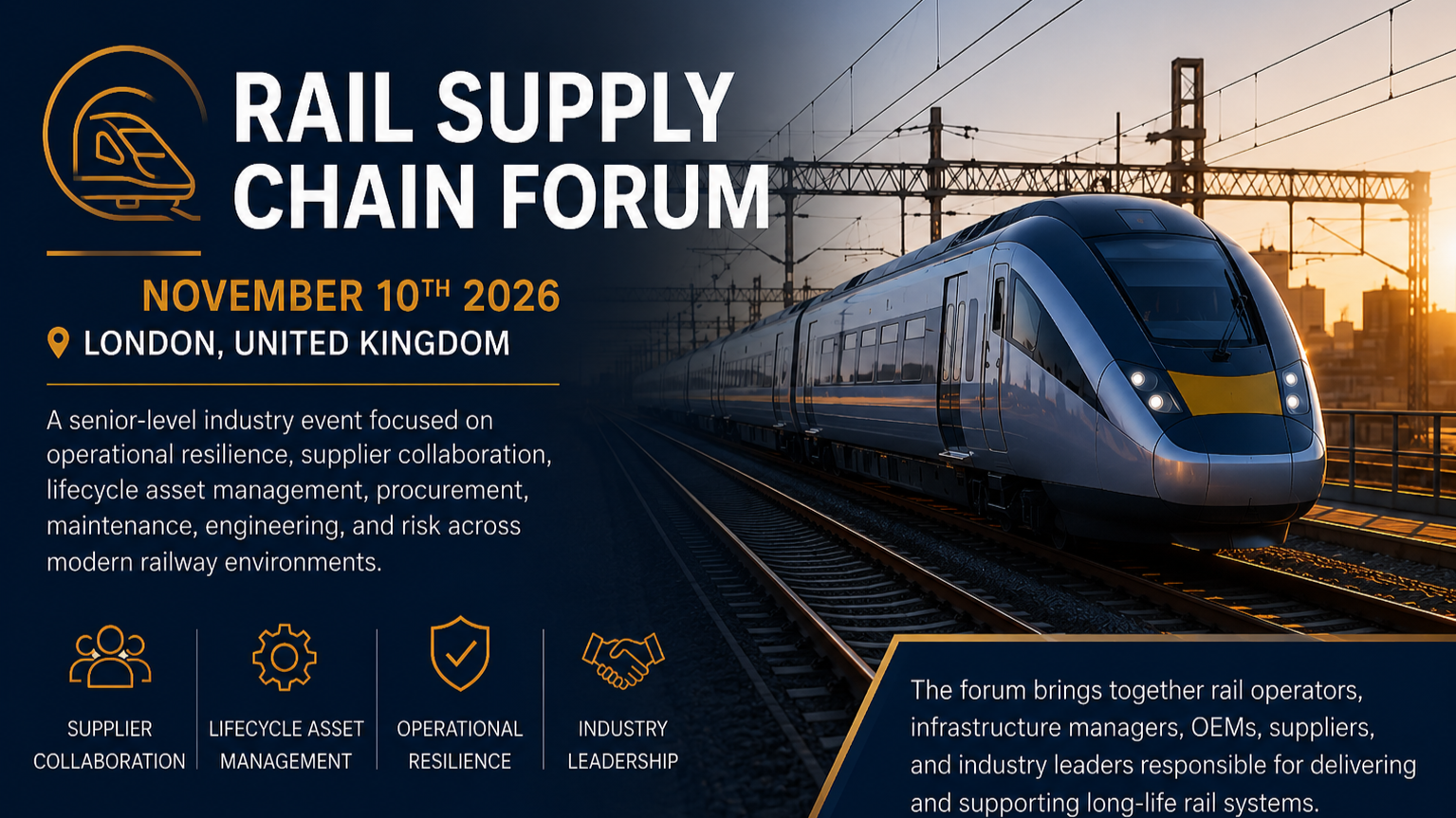 Rail Supply Chain Forum | November 10th 2026 London United Kingdom