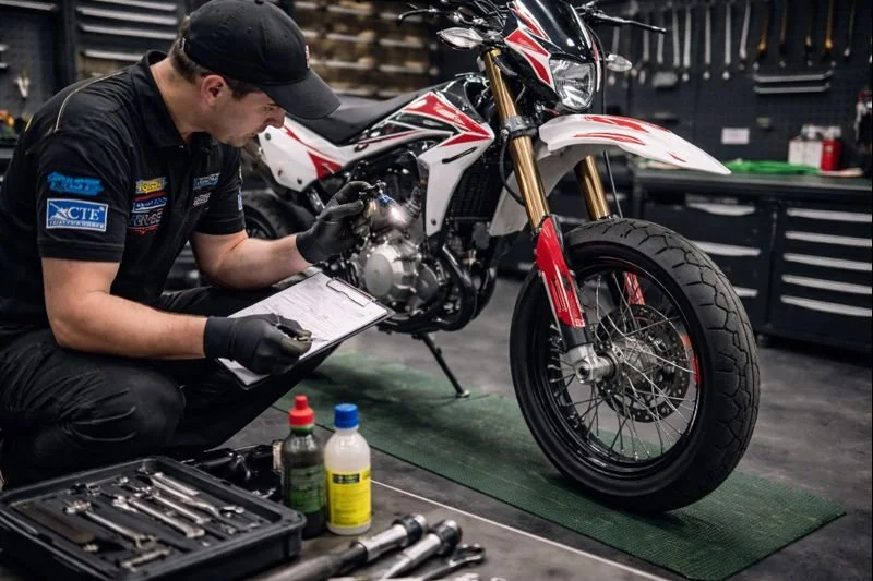 Skootterihuolto, mopohuolto, moottoripyörähuolto, kuntotarkastus