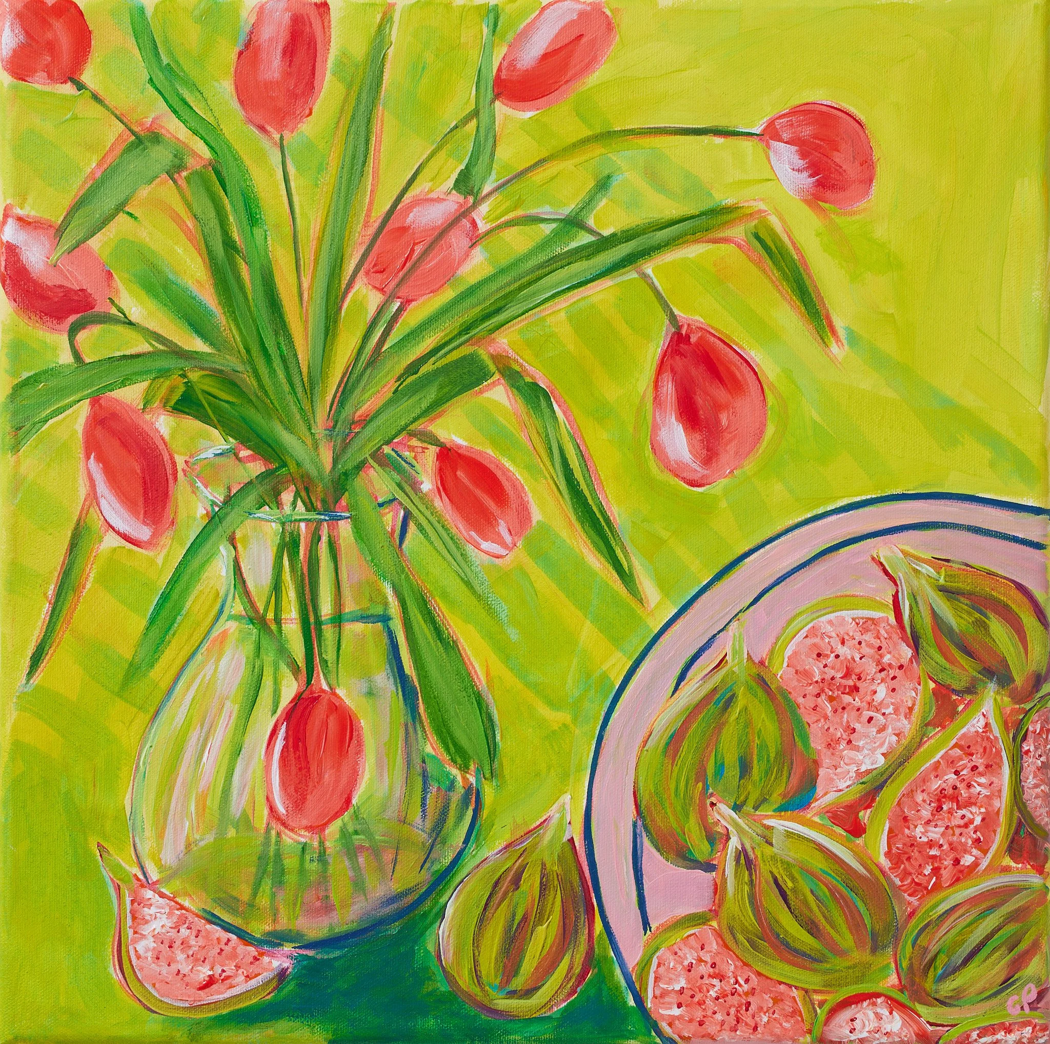 Figs on Green Stripe fine art print