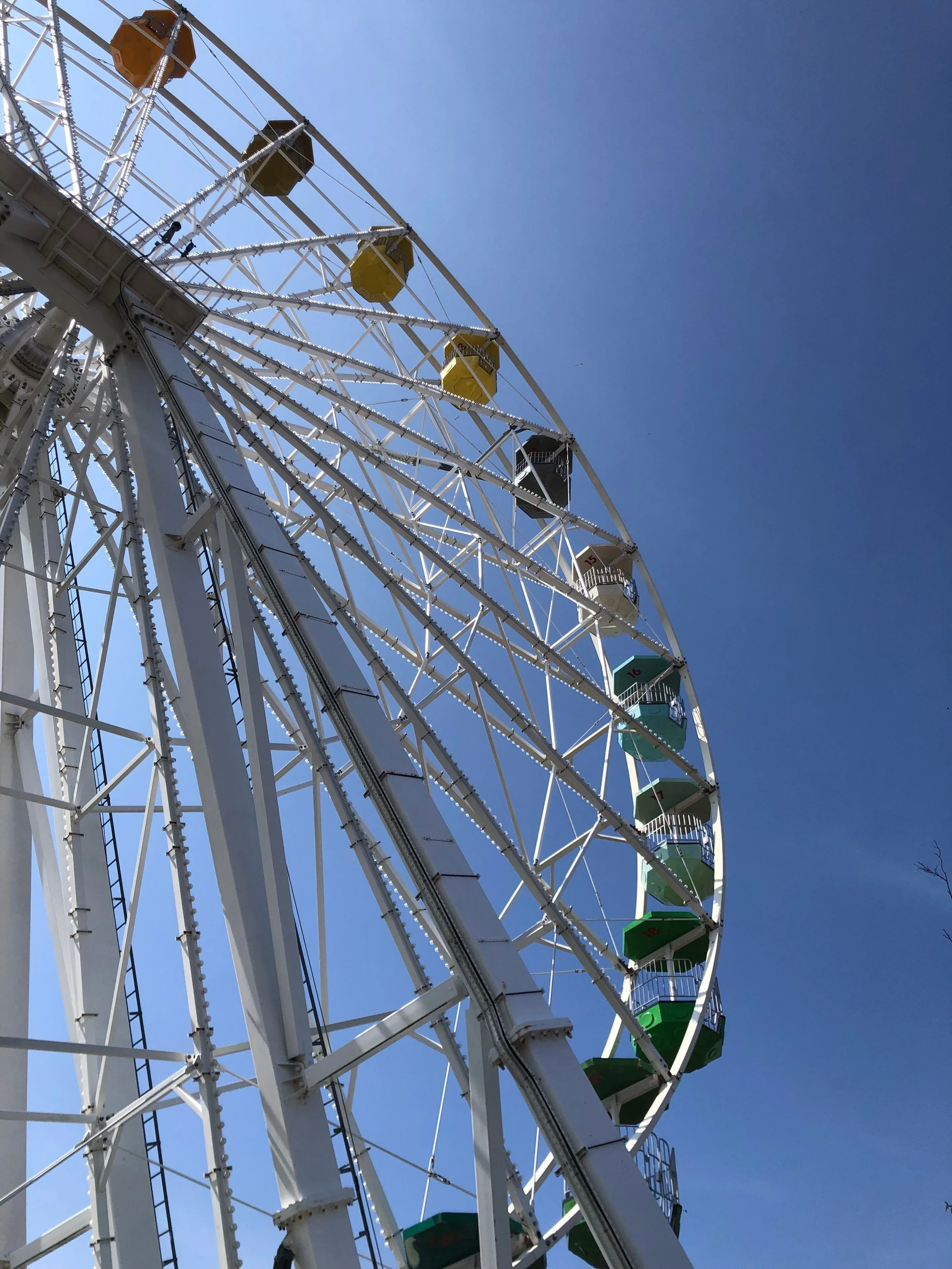 close up of big wheel at dreamland